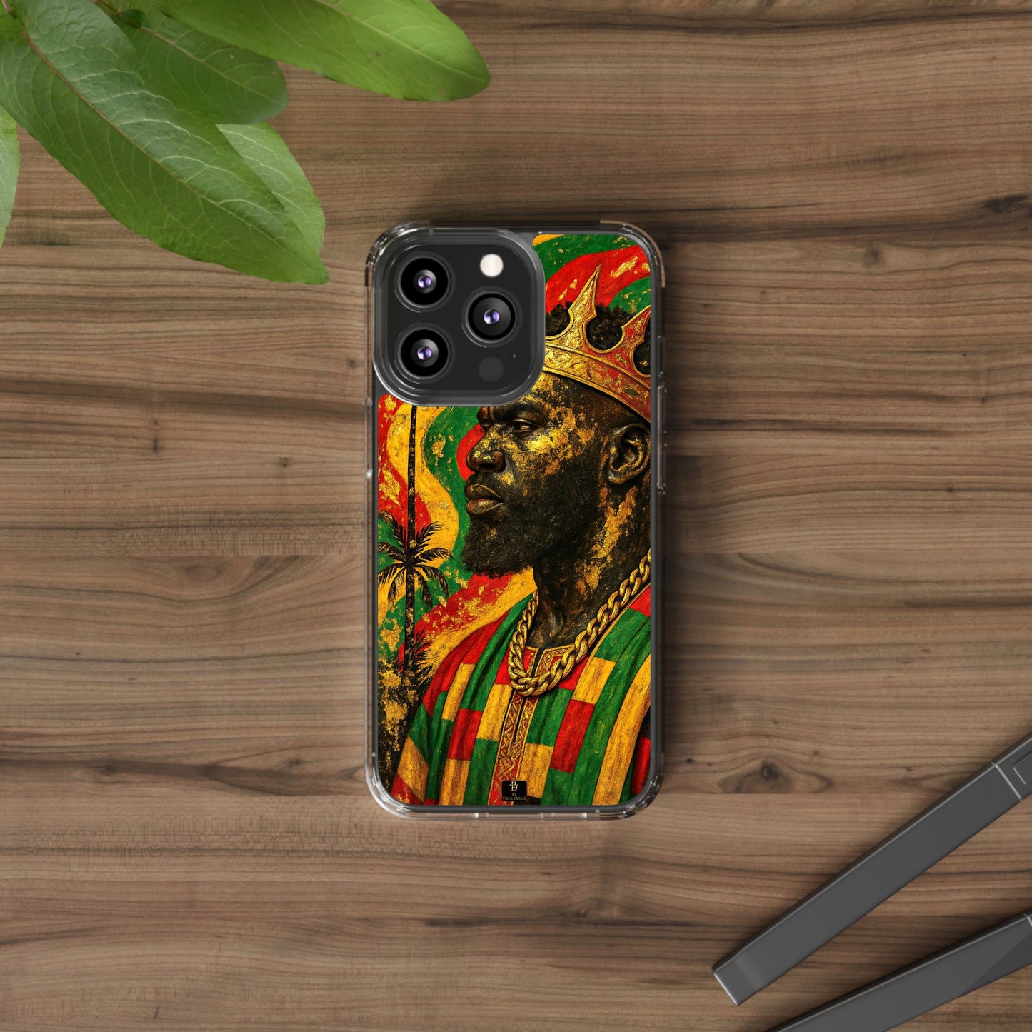 Golden King Clear Phone Case - African Empire Art Design