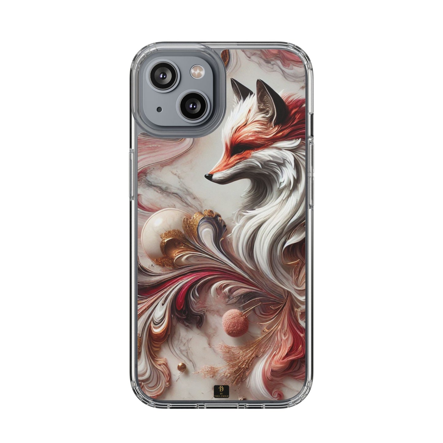 Artistic Fox Clear Phone Case – Stylish Protection for Animal Lovers