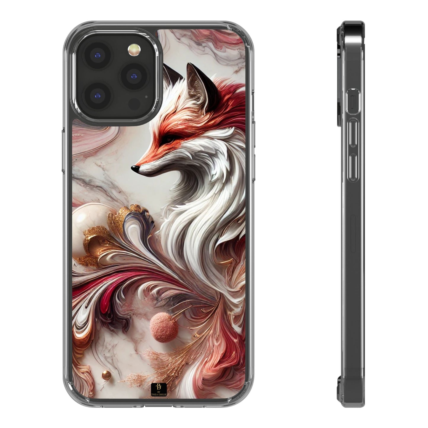 Artistic Fox Clear Phone Case – Stylish Protection for Animal Lovers