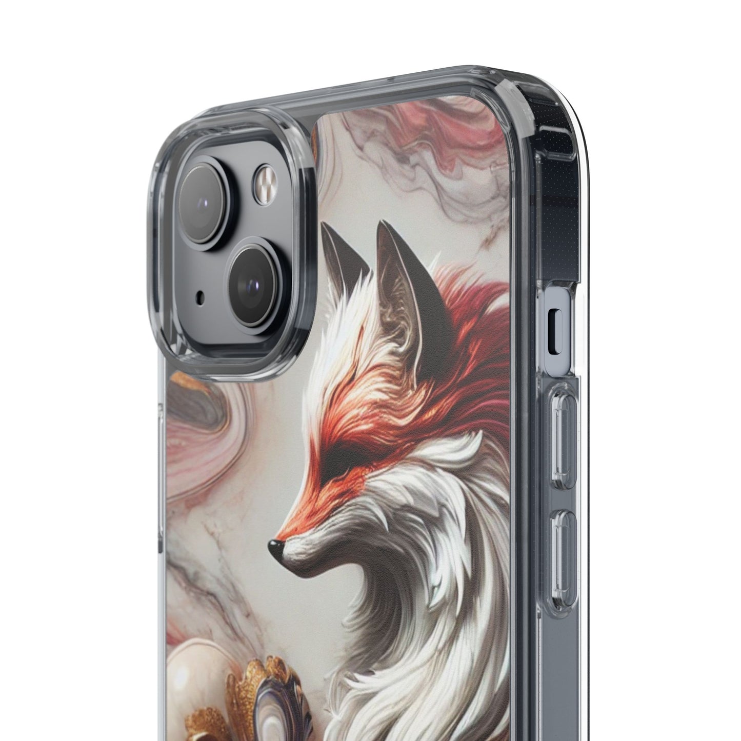 Artistic Fox Clear Phone Case – Stylish Protection for Animal Lovers