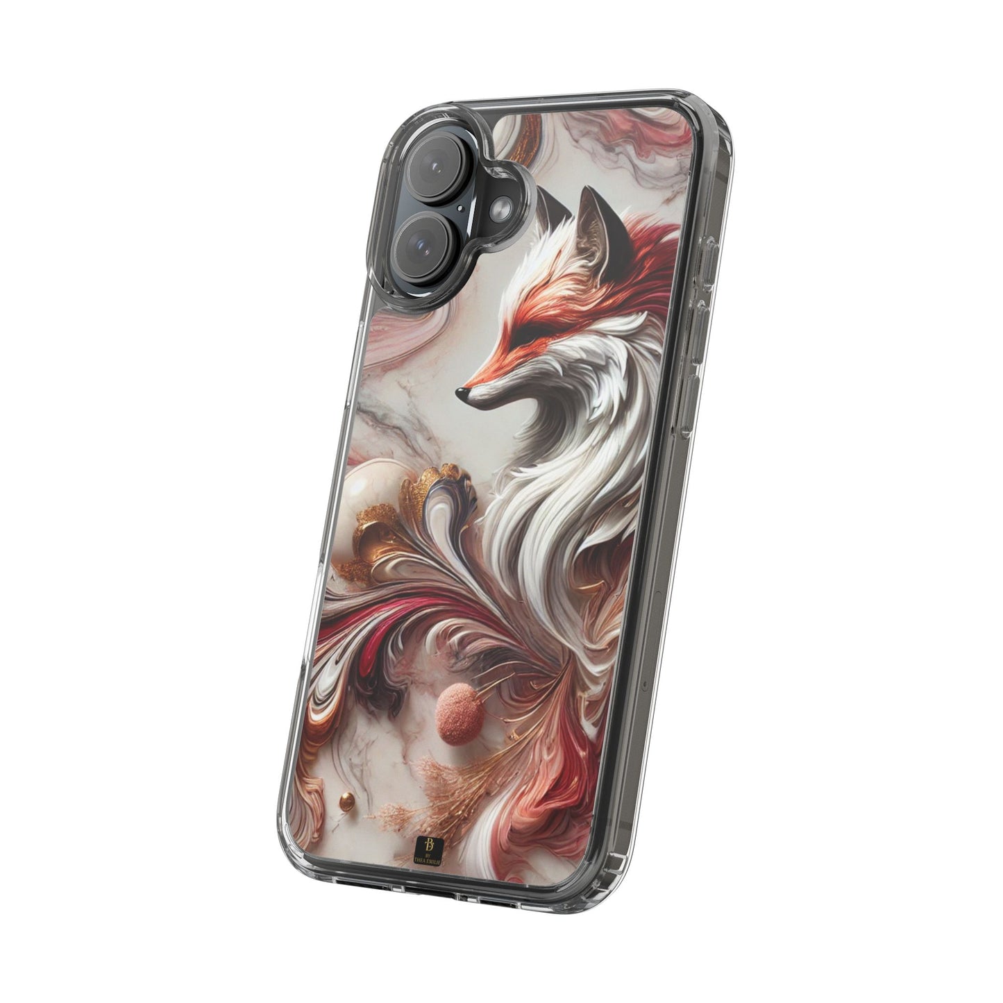 Artistic Fox Clear Phone Case – Stylish Protection for Animal Lovers