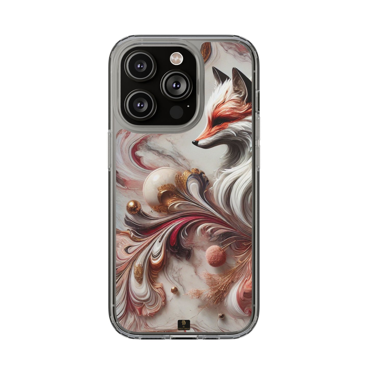 Artistic Fox Clear Phone Case – Stylish Protection for Animal Lovers