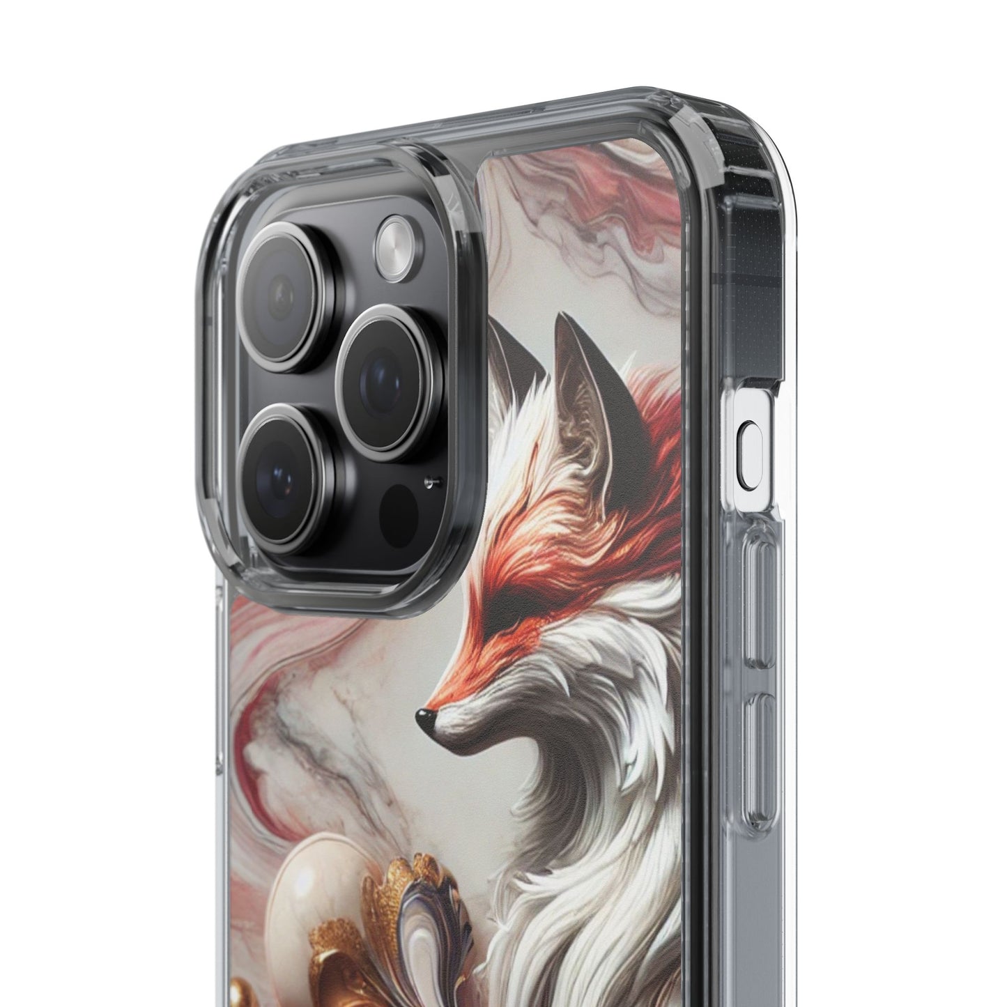 Artistic Fox Clear Phone Case – Stylish Protection for Animal Lovers