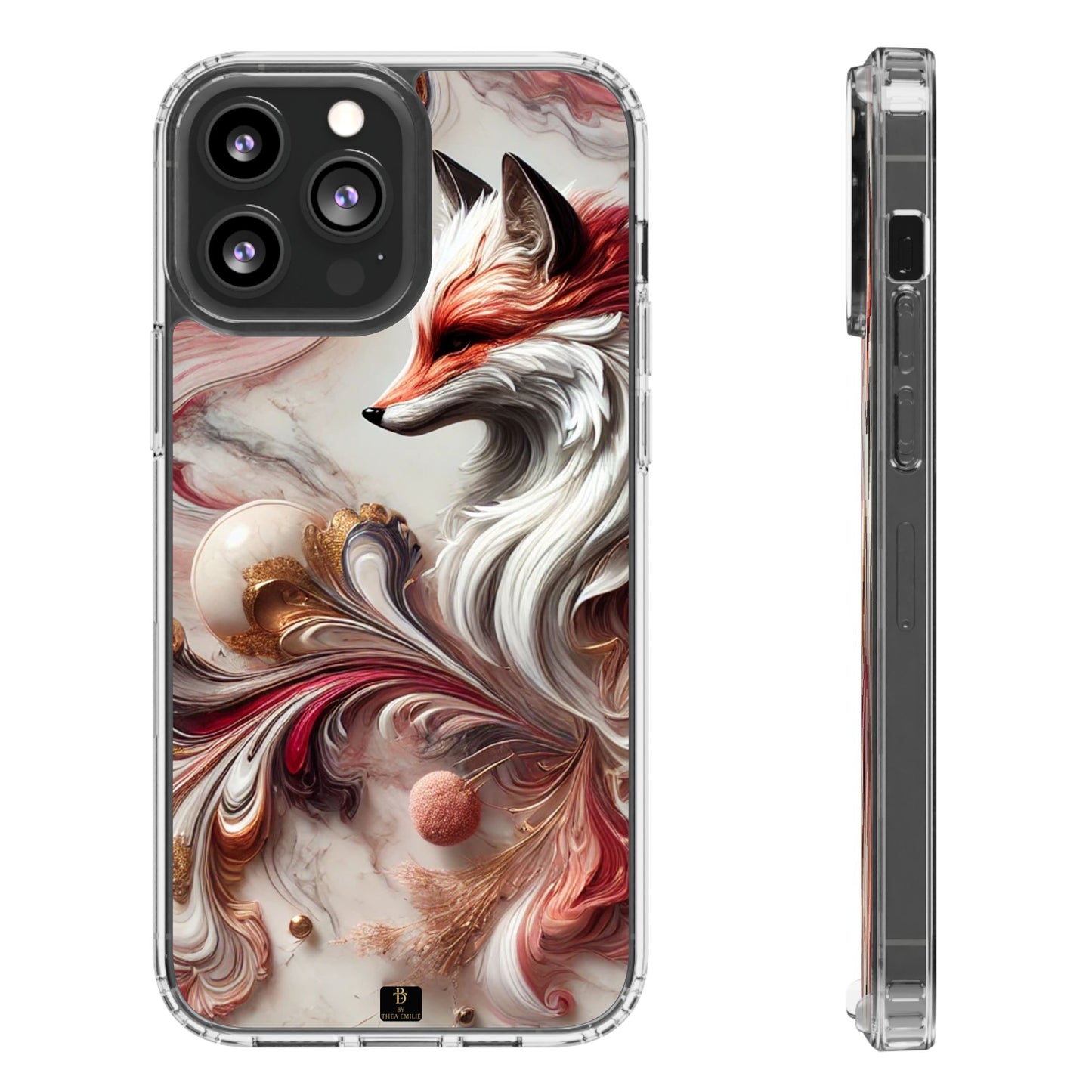 Artistic Fox Clear Phone Case – Stylish Protection for Animal Lovers