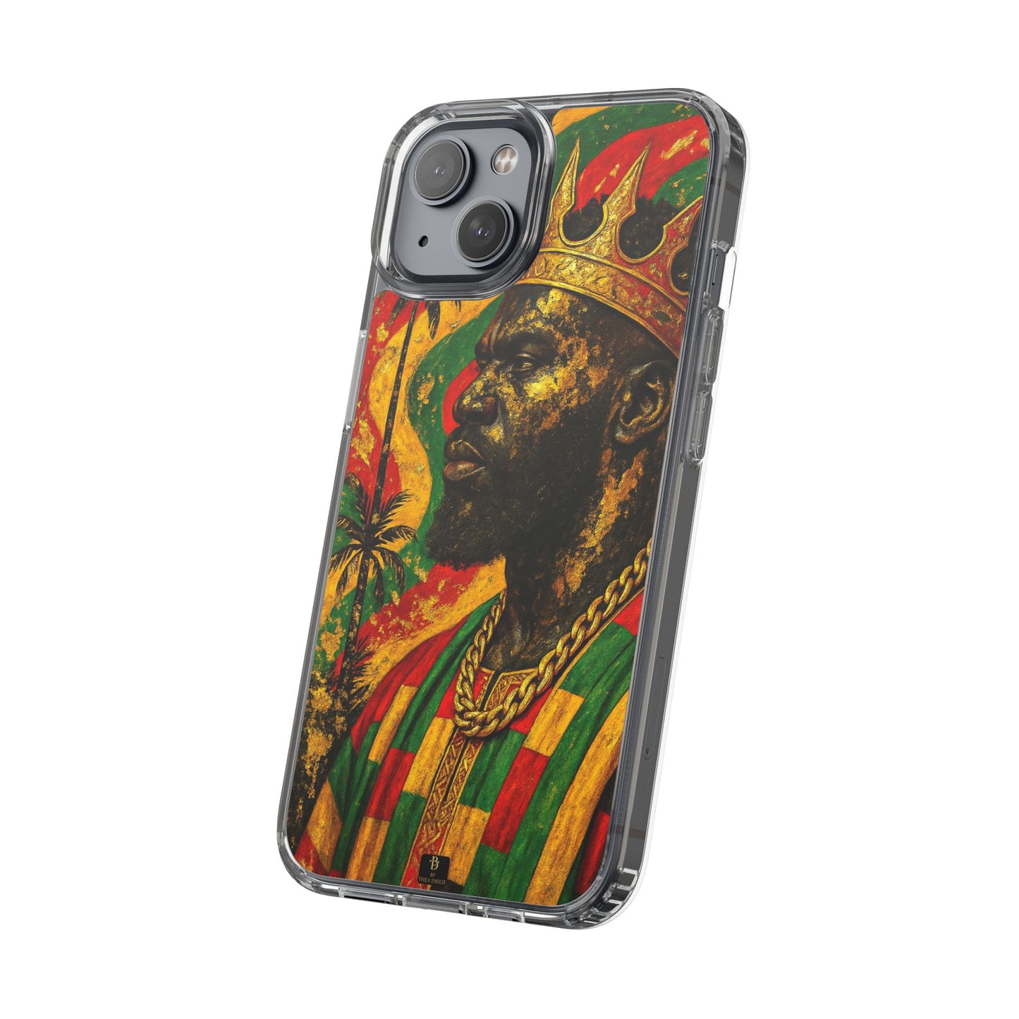 Golden King Clear Phone Case - African Empire Art Design
