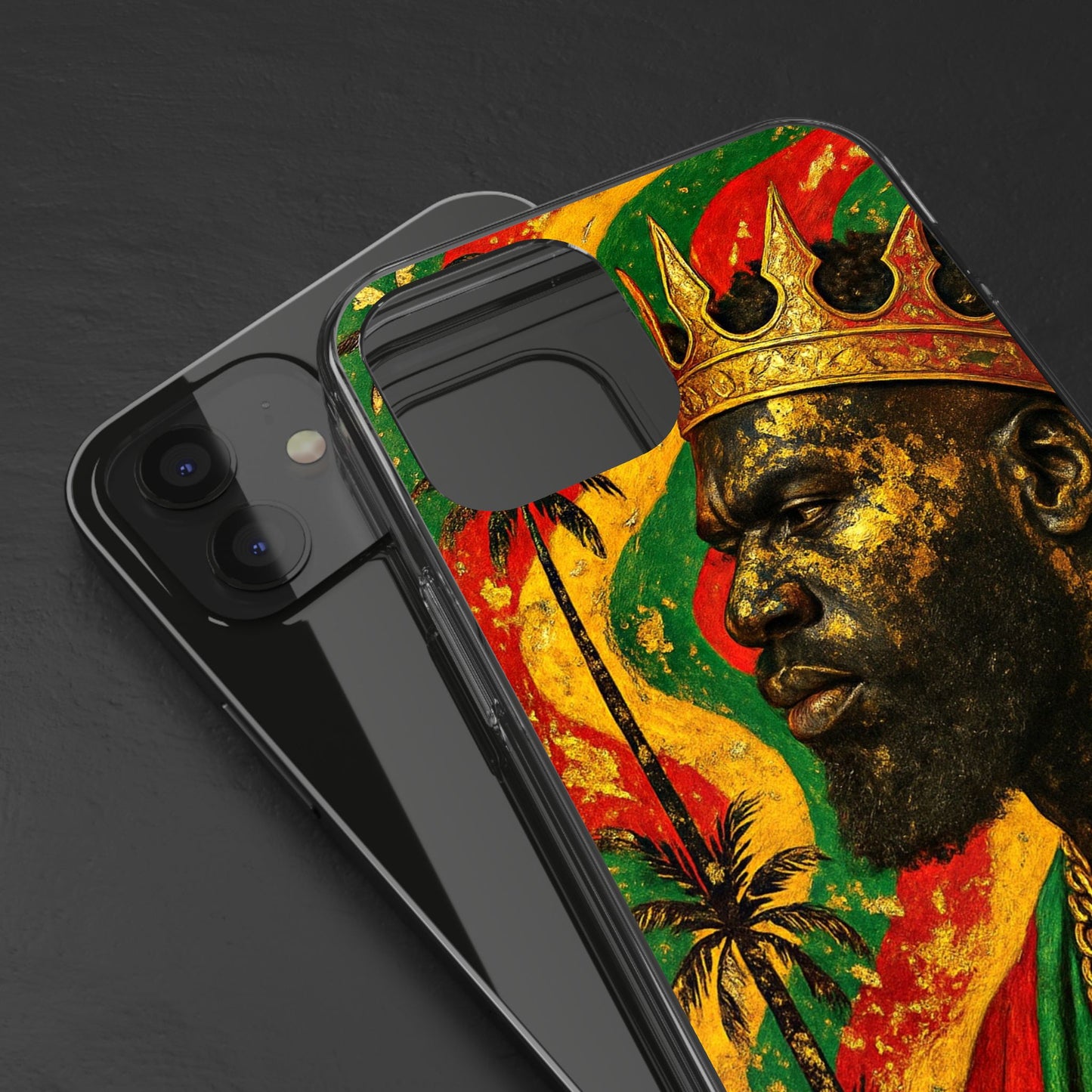 Golden King Clear Phone Case - African Empire Art Design