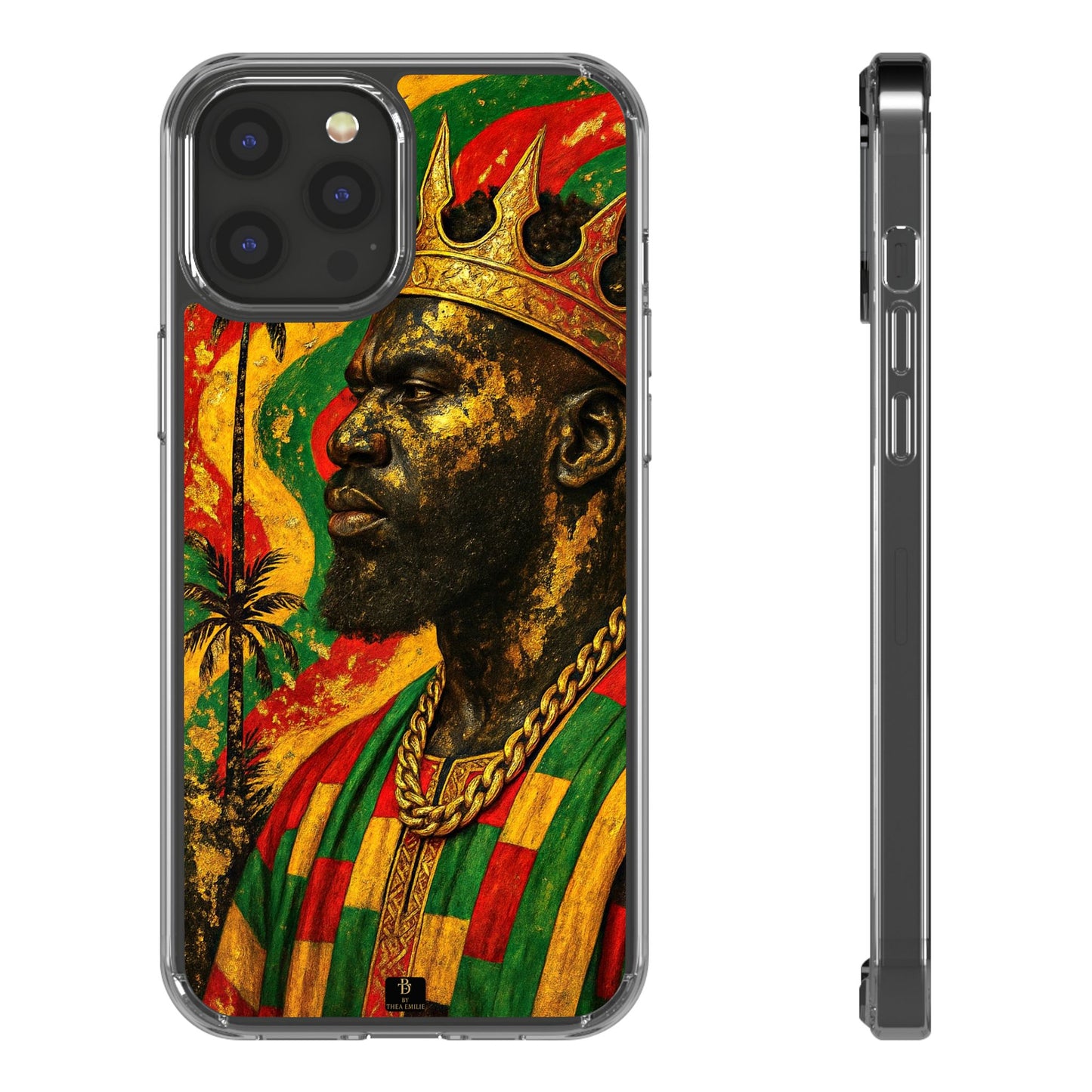 Golden King Clear Phone Case - African Empire Art Design