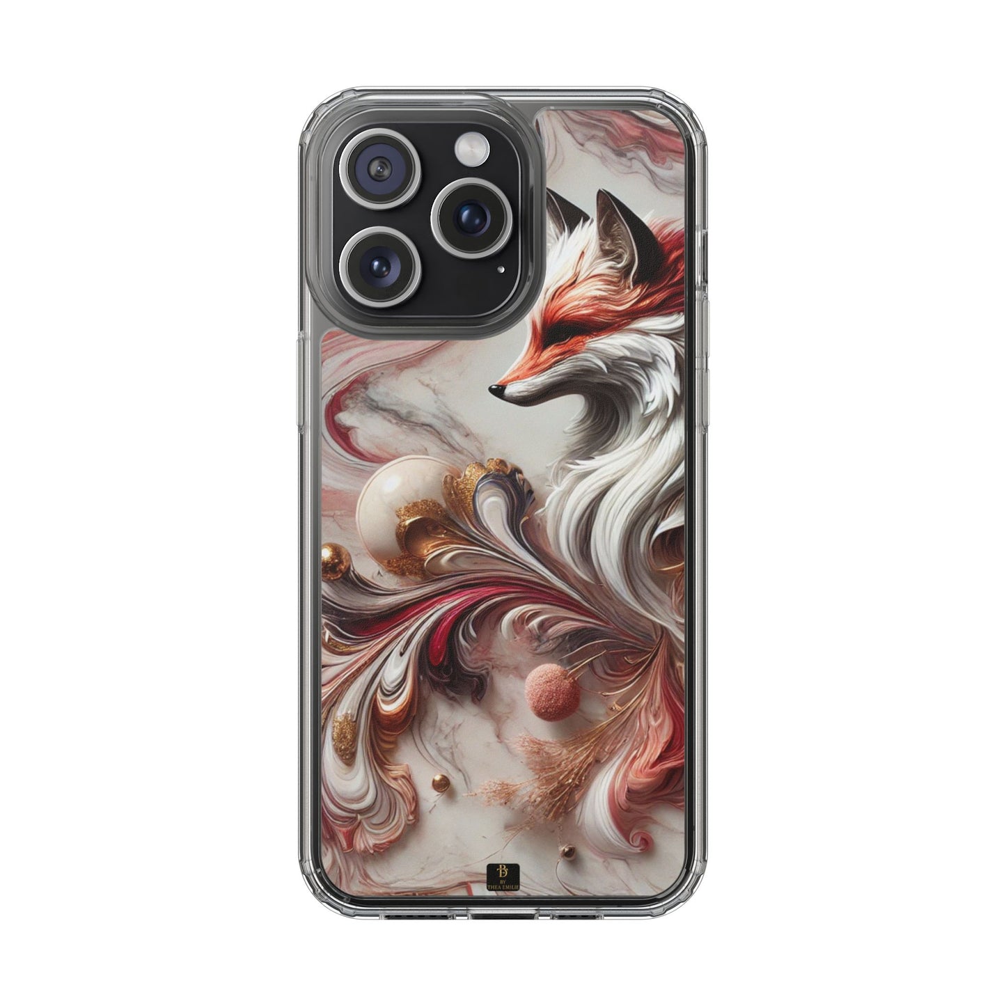 Artistic Fox Clear Phone Case – Stylish Protection for Animal Lovers