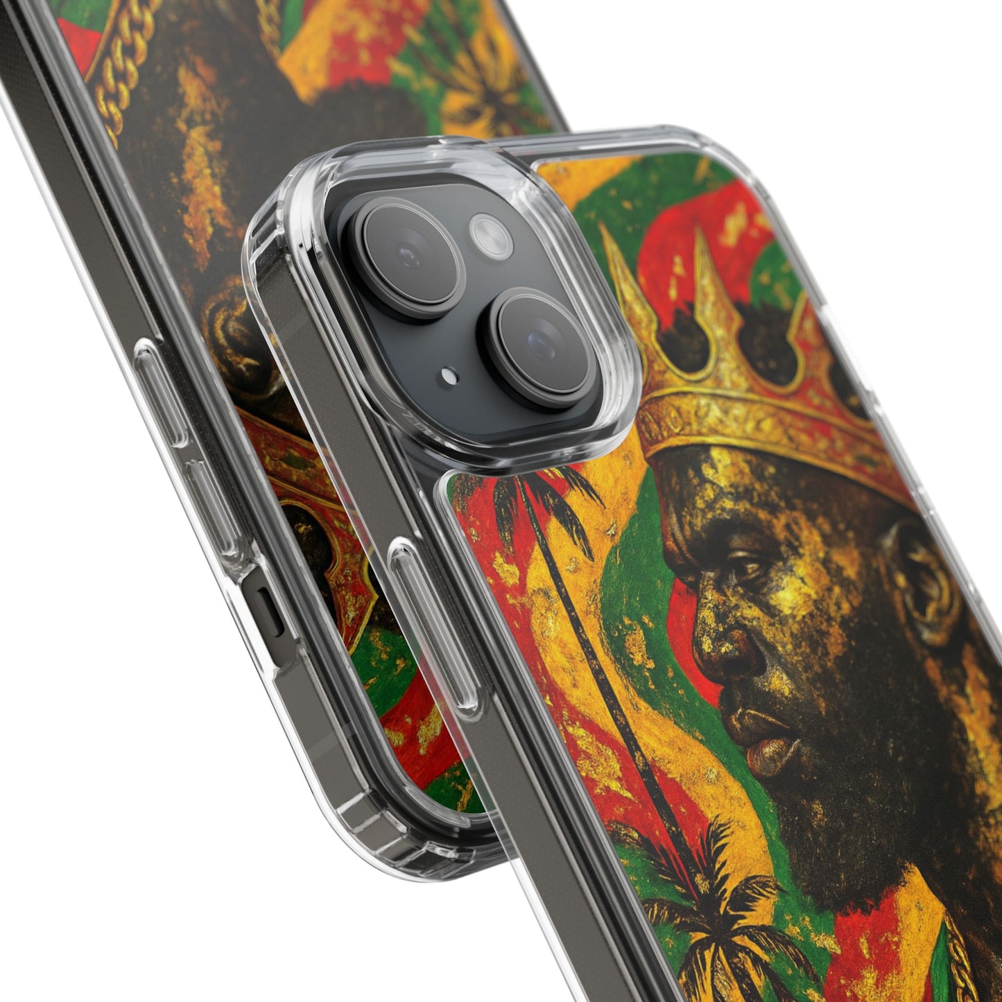 Golden King Clear Phone Case - African Empire Art Design