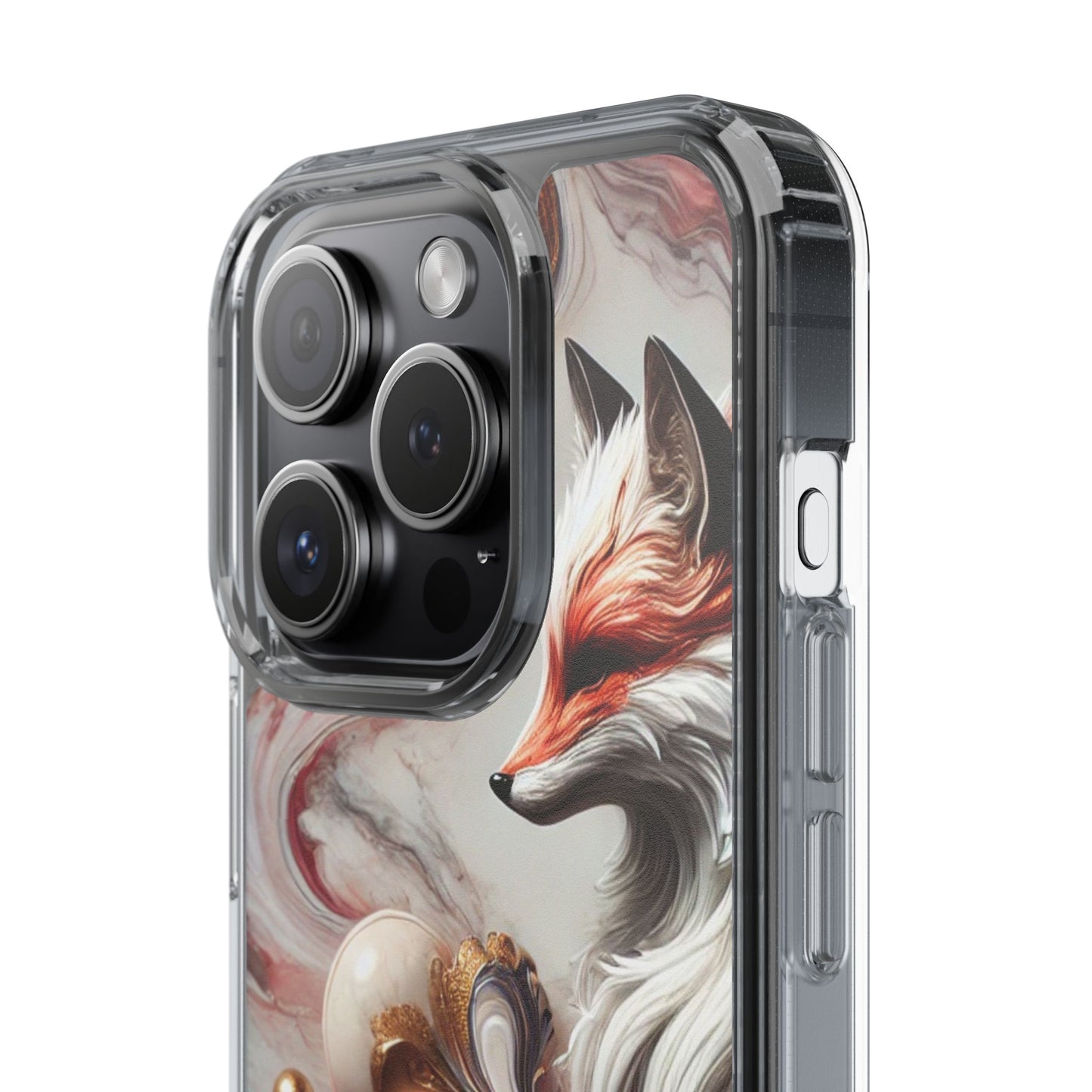 Artistic Fox Clear Phone Case – Stylish Protection for Animal Lovers