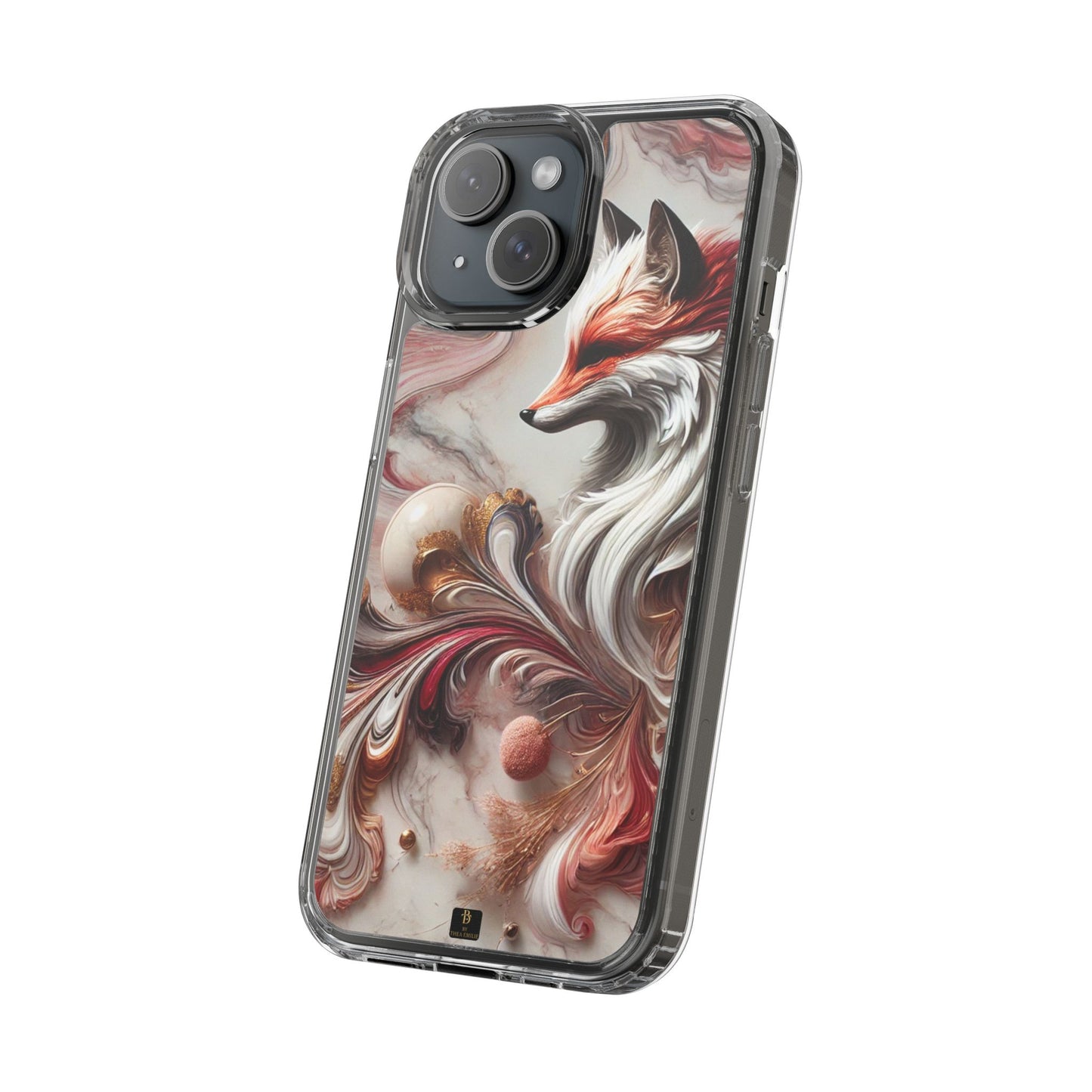 Artistic Fox Clear Phone Case – Stylish Protection for Animal Lovers