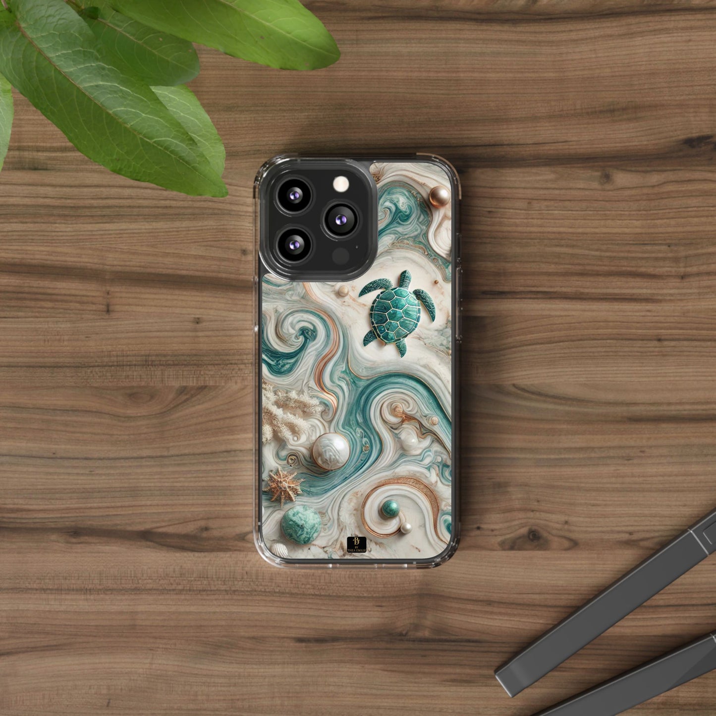Ocean Marble Turtle Phone Case – Artistic Protection for Sea Lovers