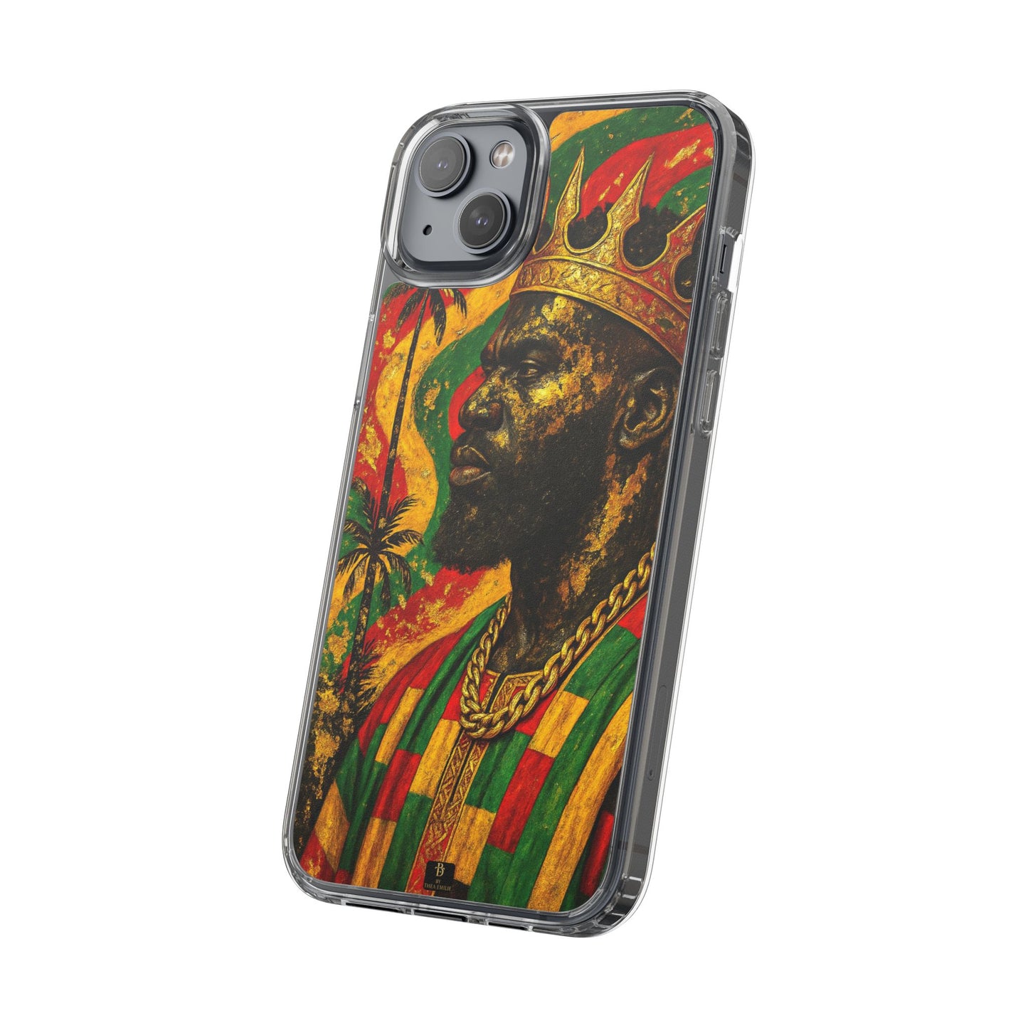 Golden King Clear Phone Case - African Empire Art Design