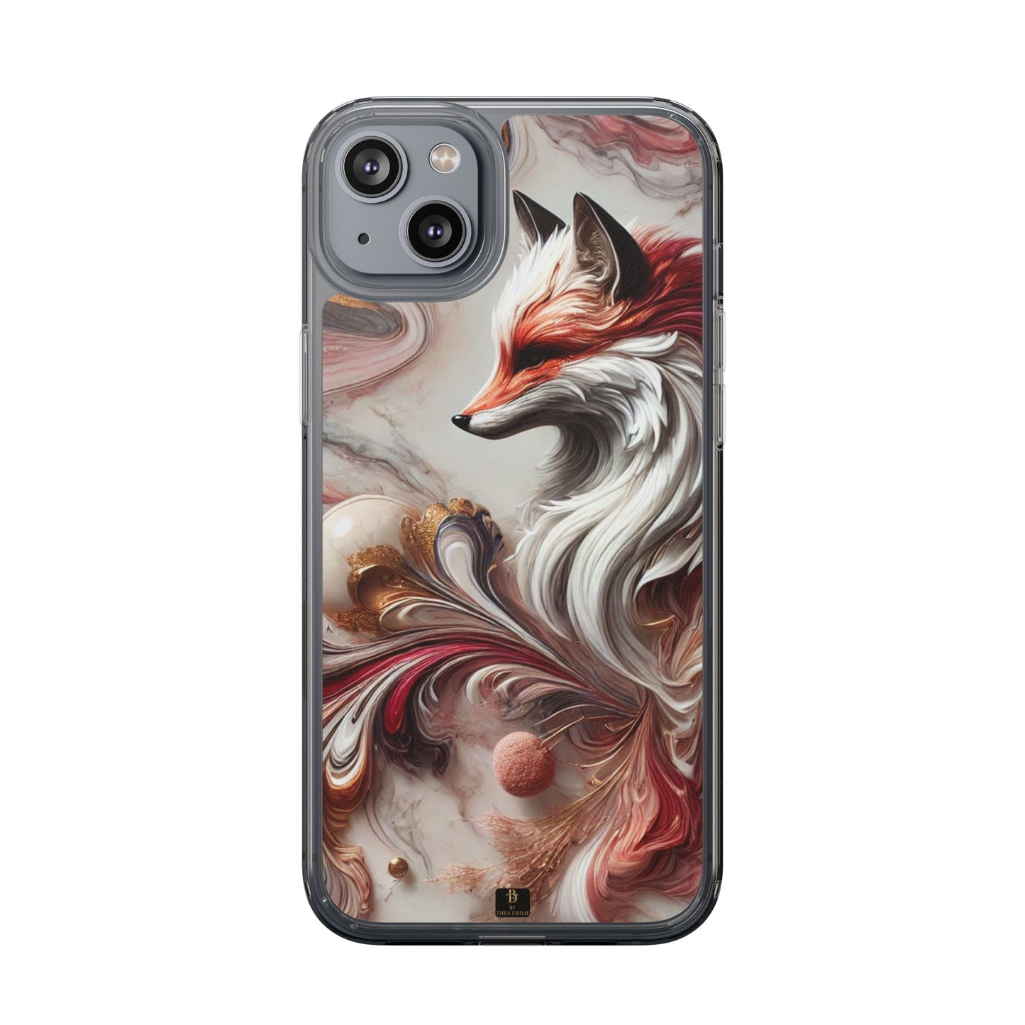 Artistic Fox Clear Phone Case – Stylish Protection for Animal Lovers