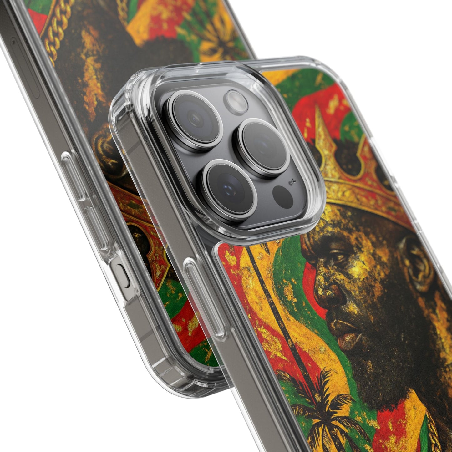 Golden King Clear Phone Case - African Empire Art Design