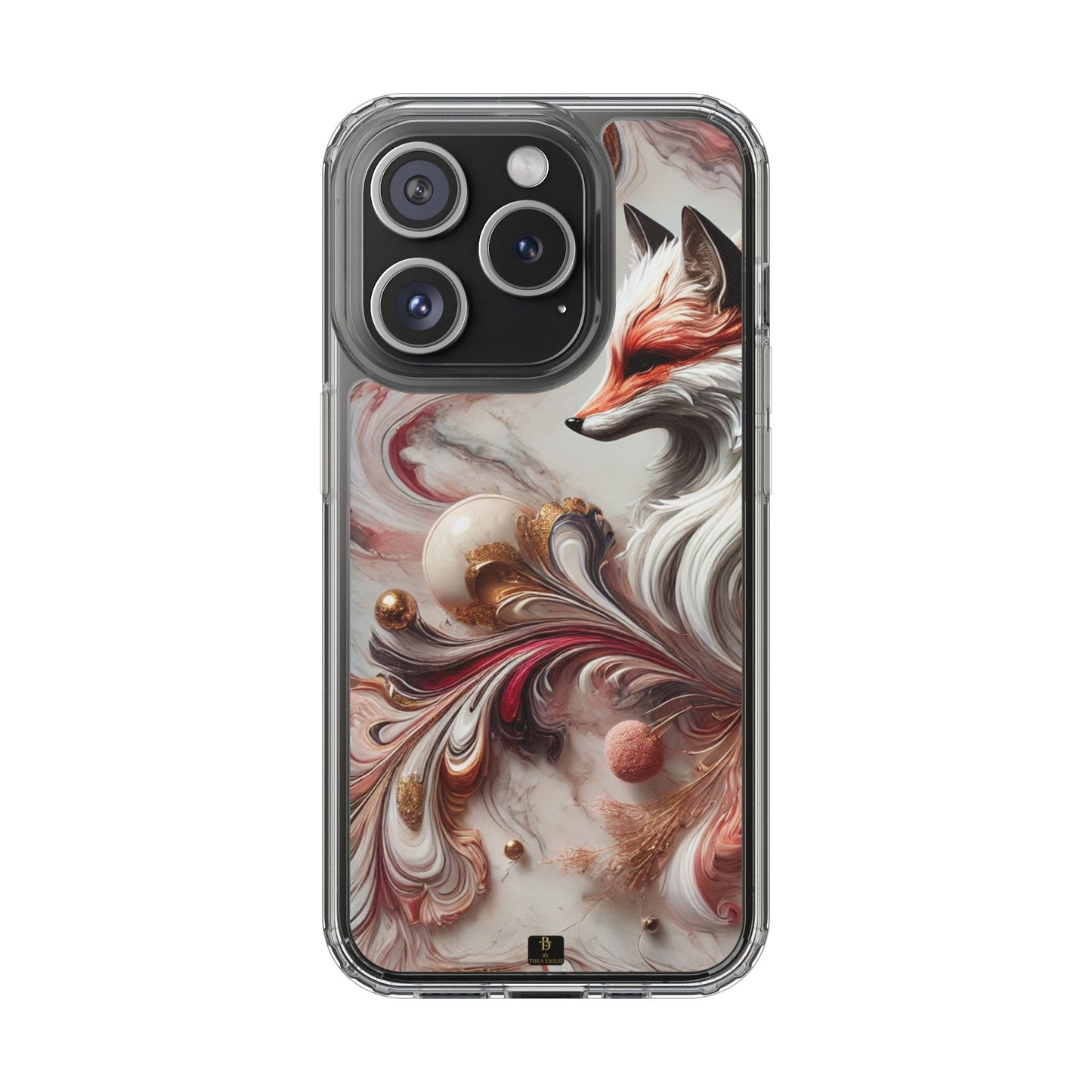 Artistic Fox Clear Phone Case – Stylish Protection for Animal Lovers