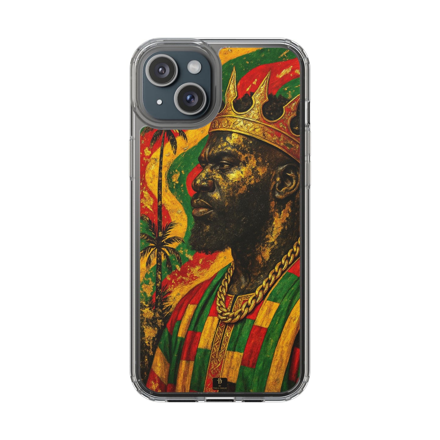 Golden King Clear Phone Case - African Empire Art Design