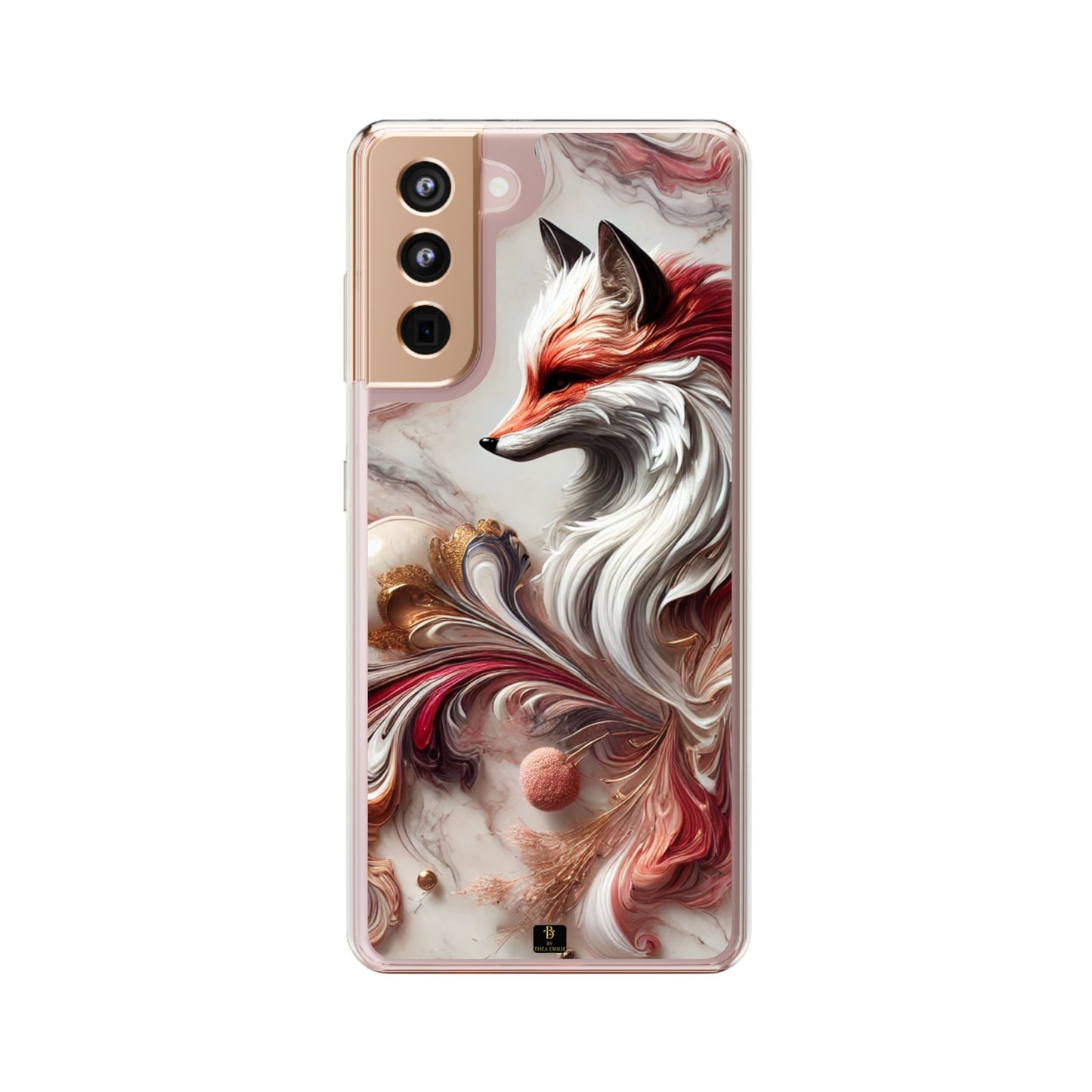 Artistic Fox Clear Phone Case – Stylish Protection for Animal Lovers