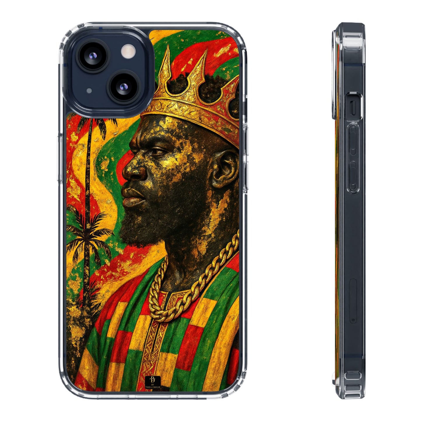 Golden King Clear Phone Case - African Empire Art Design