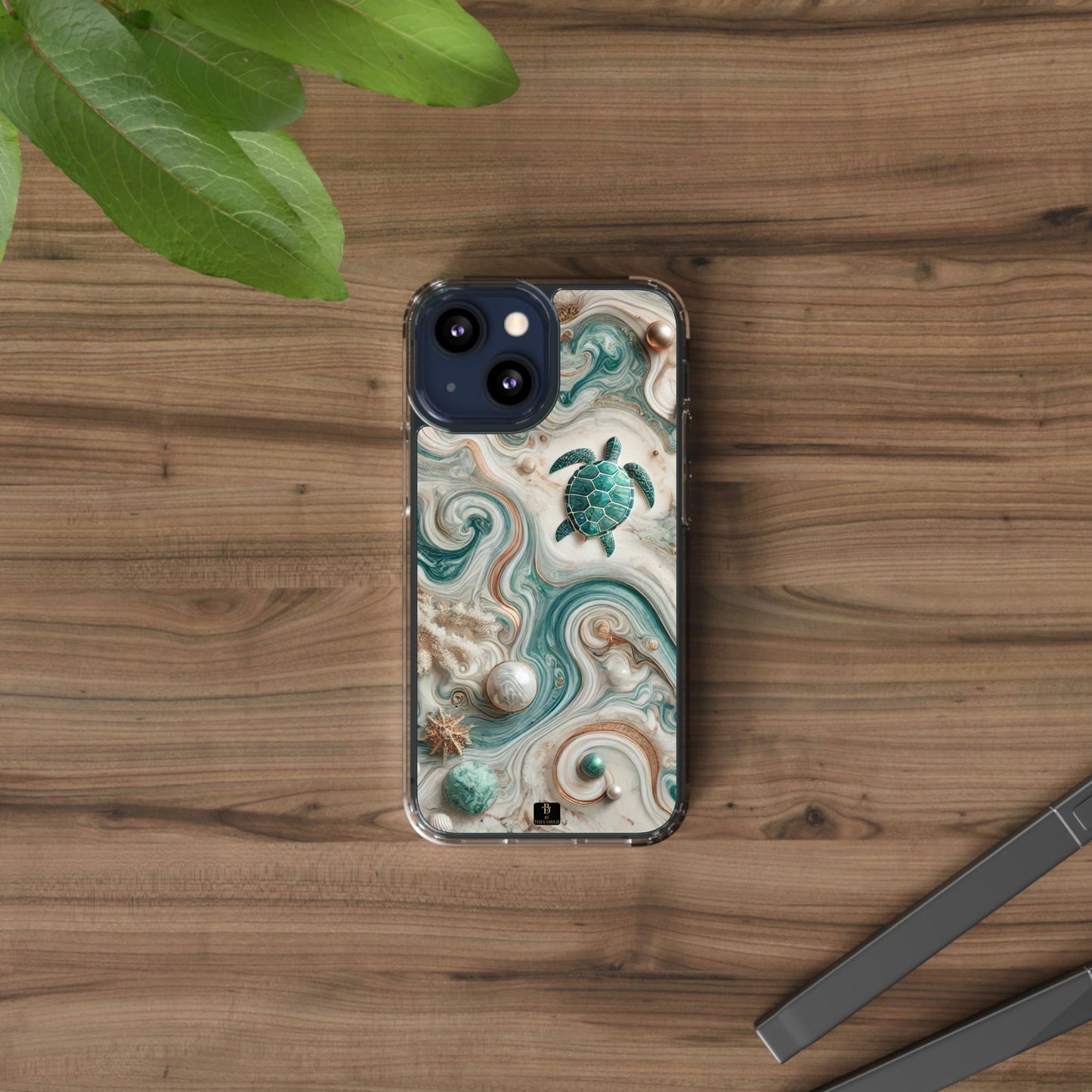 Ocean Marble Turtle Phone Case – Artistic Protection for Sea Lovers
