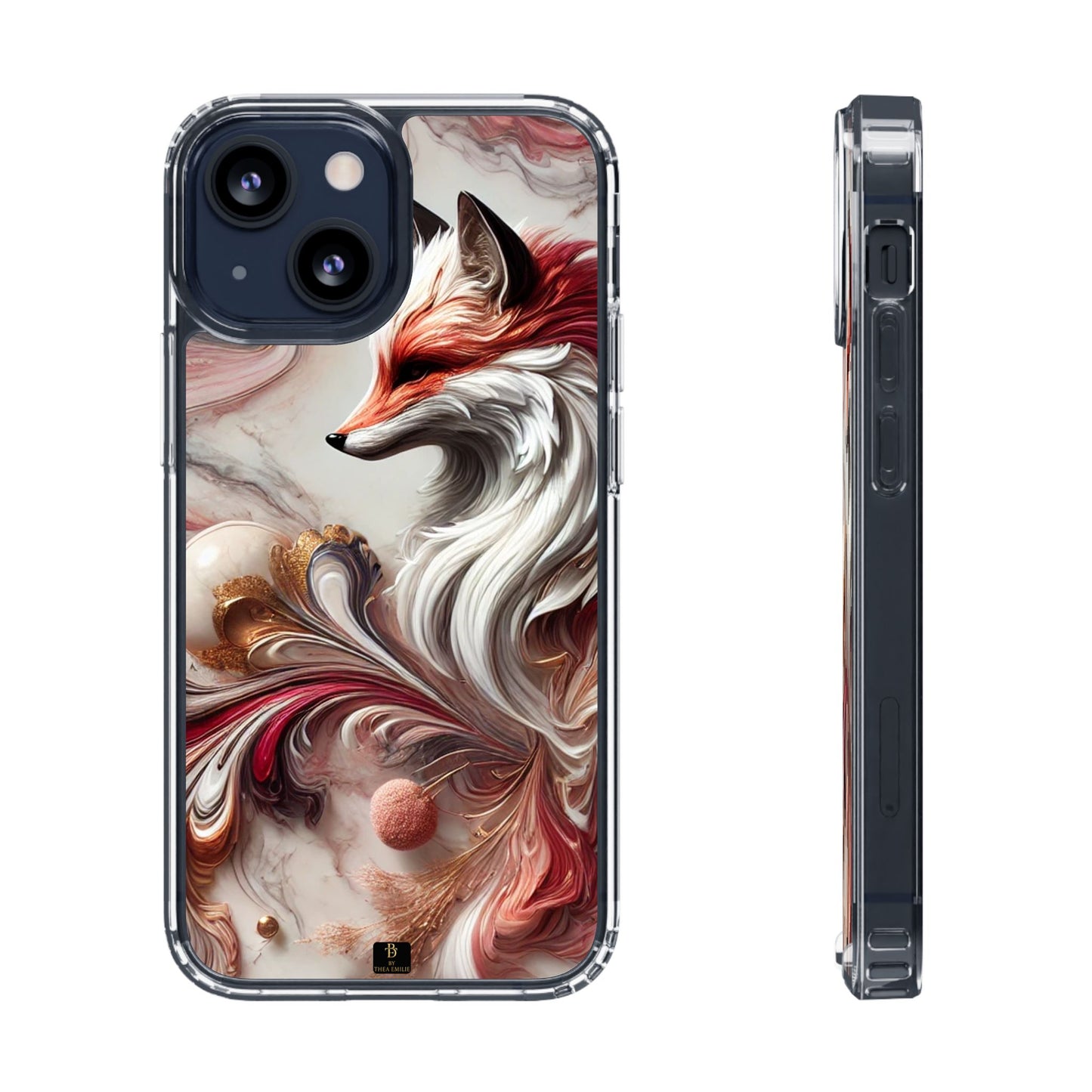 Artistic Fox Clear Phone Case – Stylish Protection for Animal Lovers