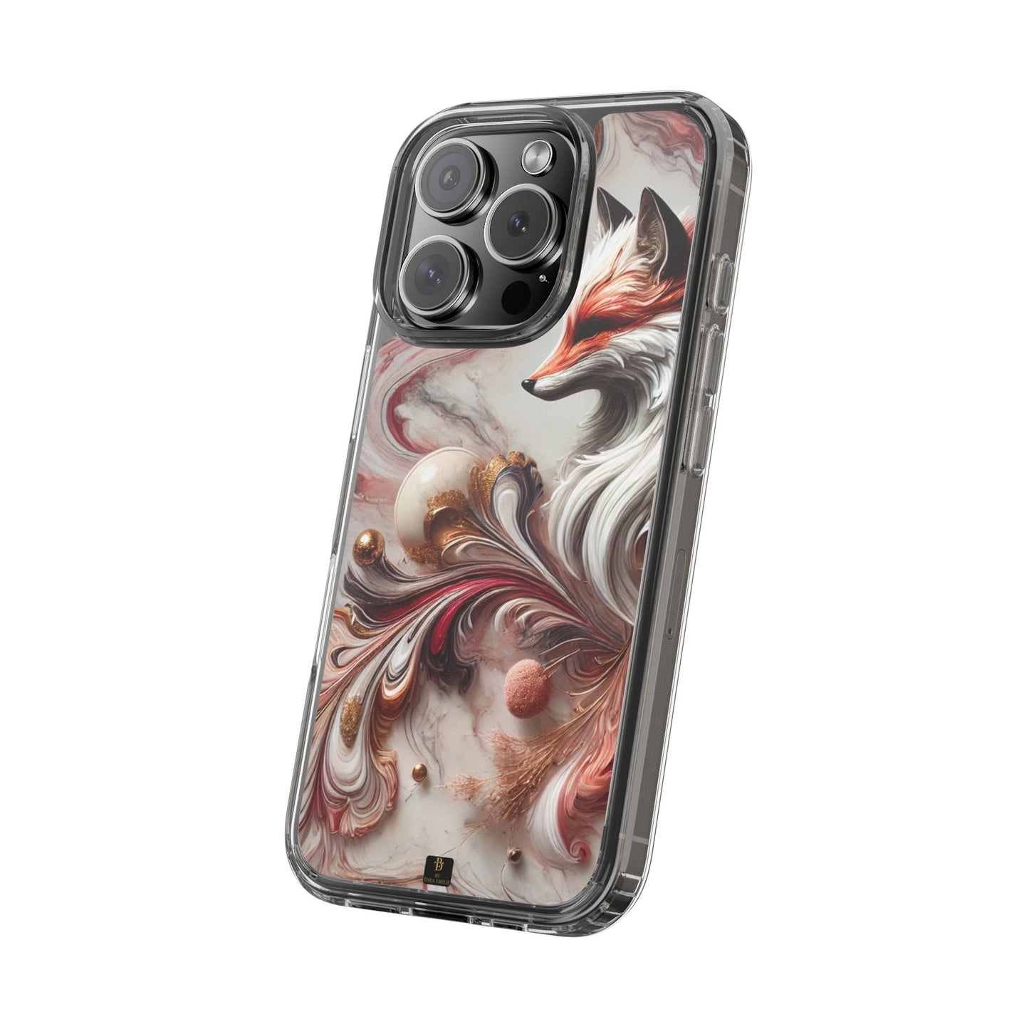 Artistic Fox Clear Phone Case – Stylish Protection for Animal Lovers