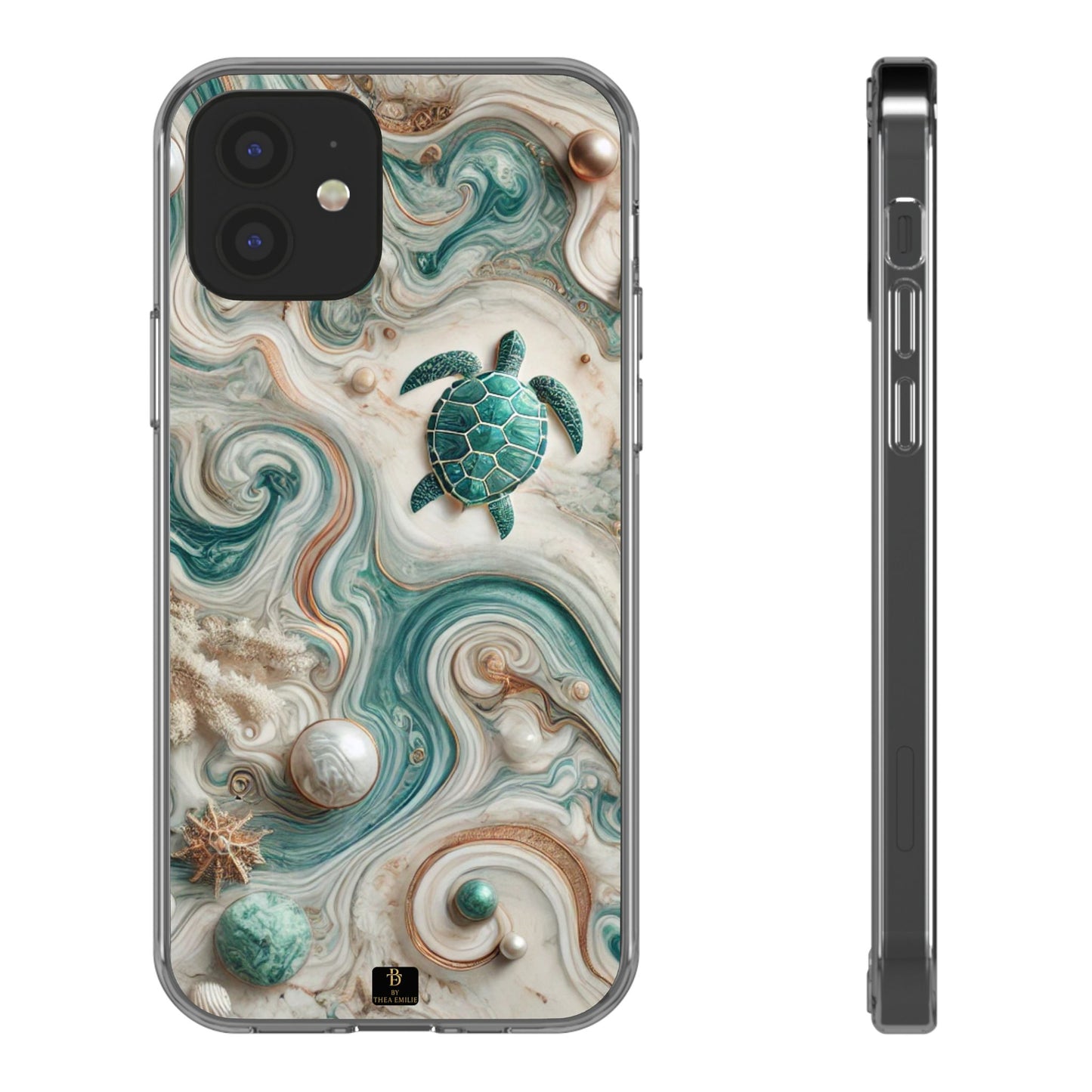 Ocean Marble Turtle Phone Case – Artistic Protection for Sea Lovers