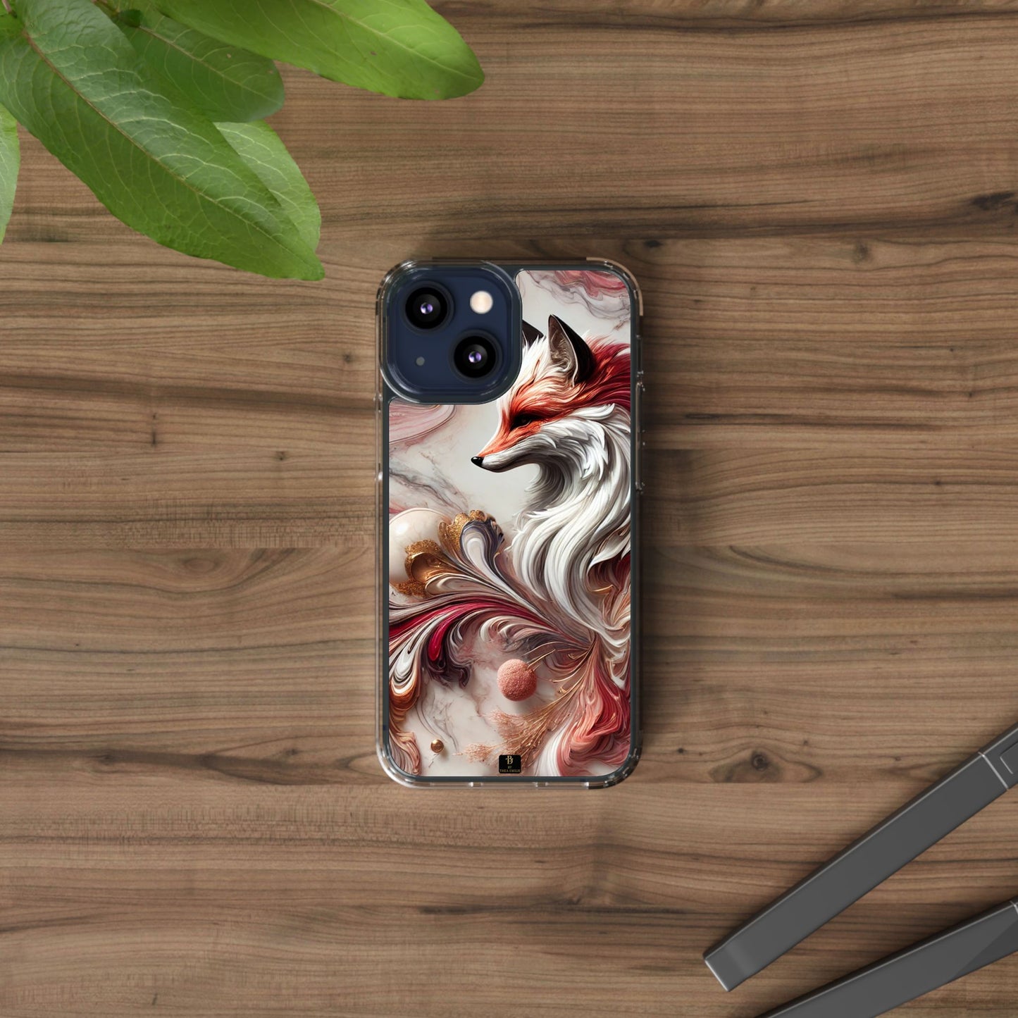 Artistic Fox Clear Phone Case – Stylish Protection for Animal Lovers
