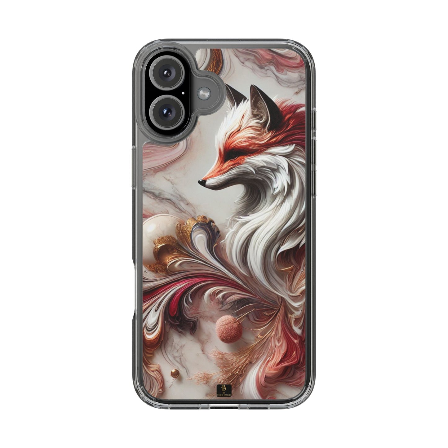 Artistic Fox Clear Phone Case – Stylish Protection for Animal Lovers