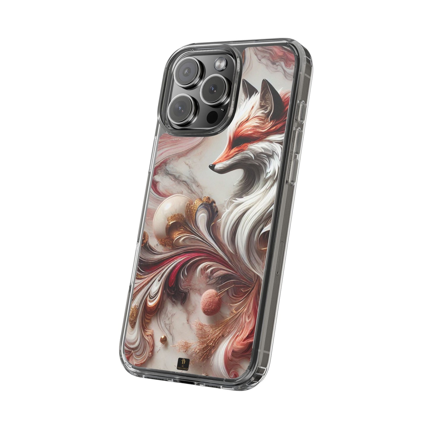Artistic Fox Clear Phone Case – Stylish Protection for Animal Lovers