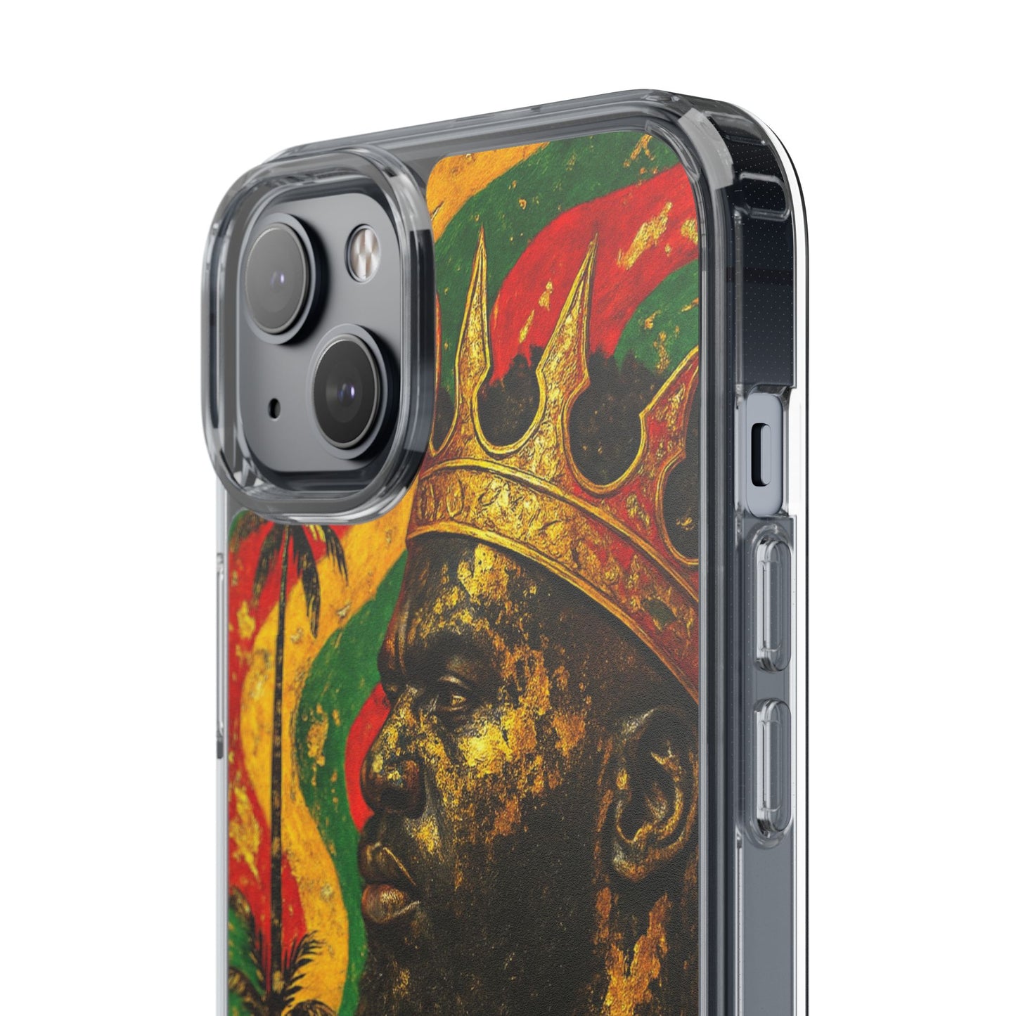 Golden King Clear Phone Case - African Empire Art Design