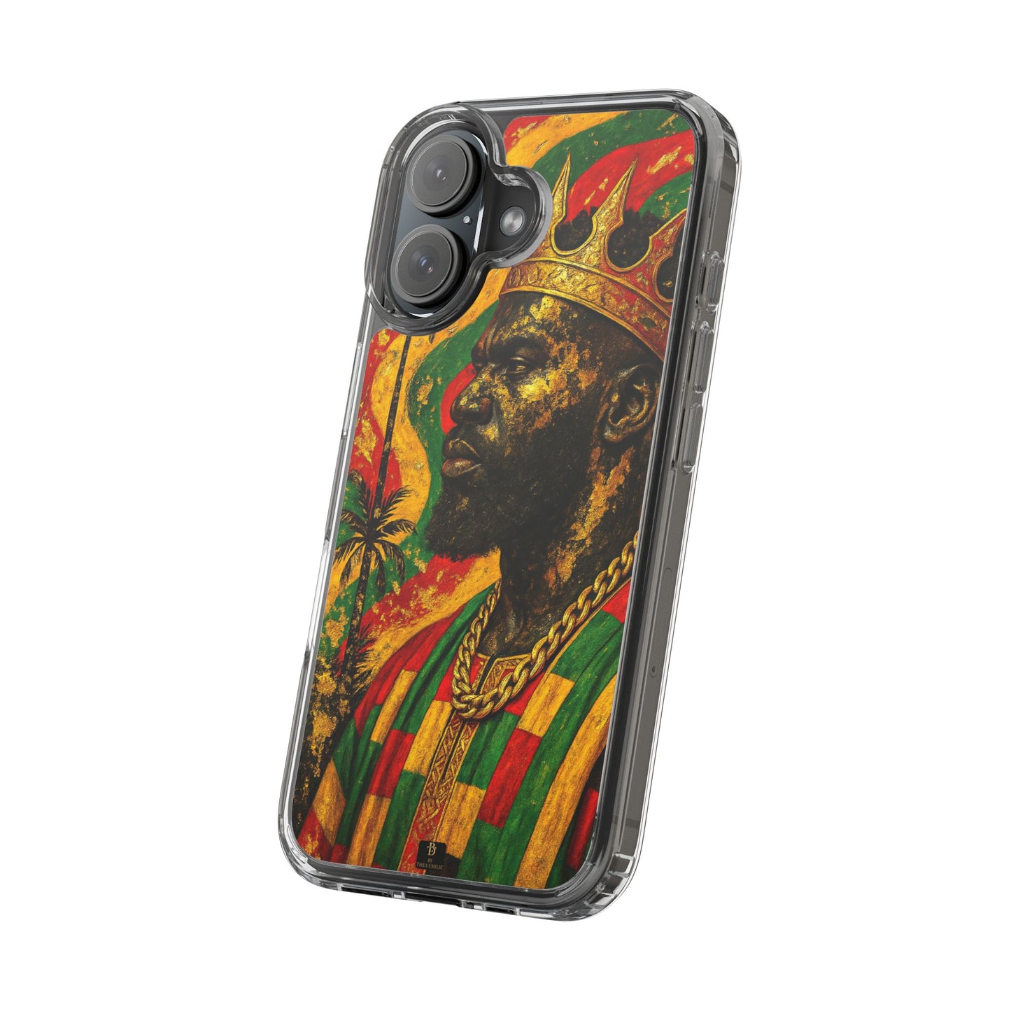 Golden King Clear Phone Case - African Empire Art Design