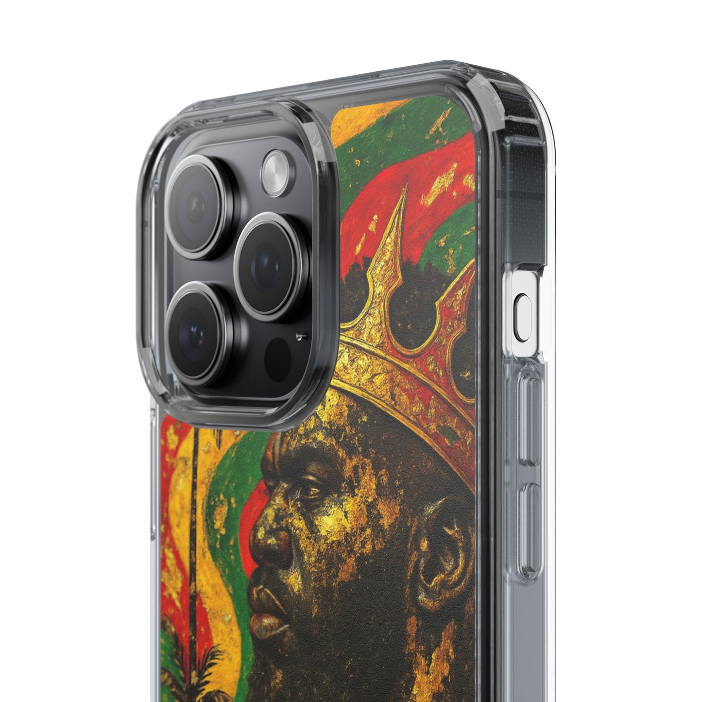 Golden King Clear Phone Case - African Empire Art Design