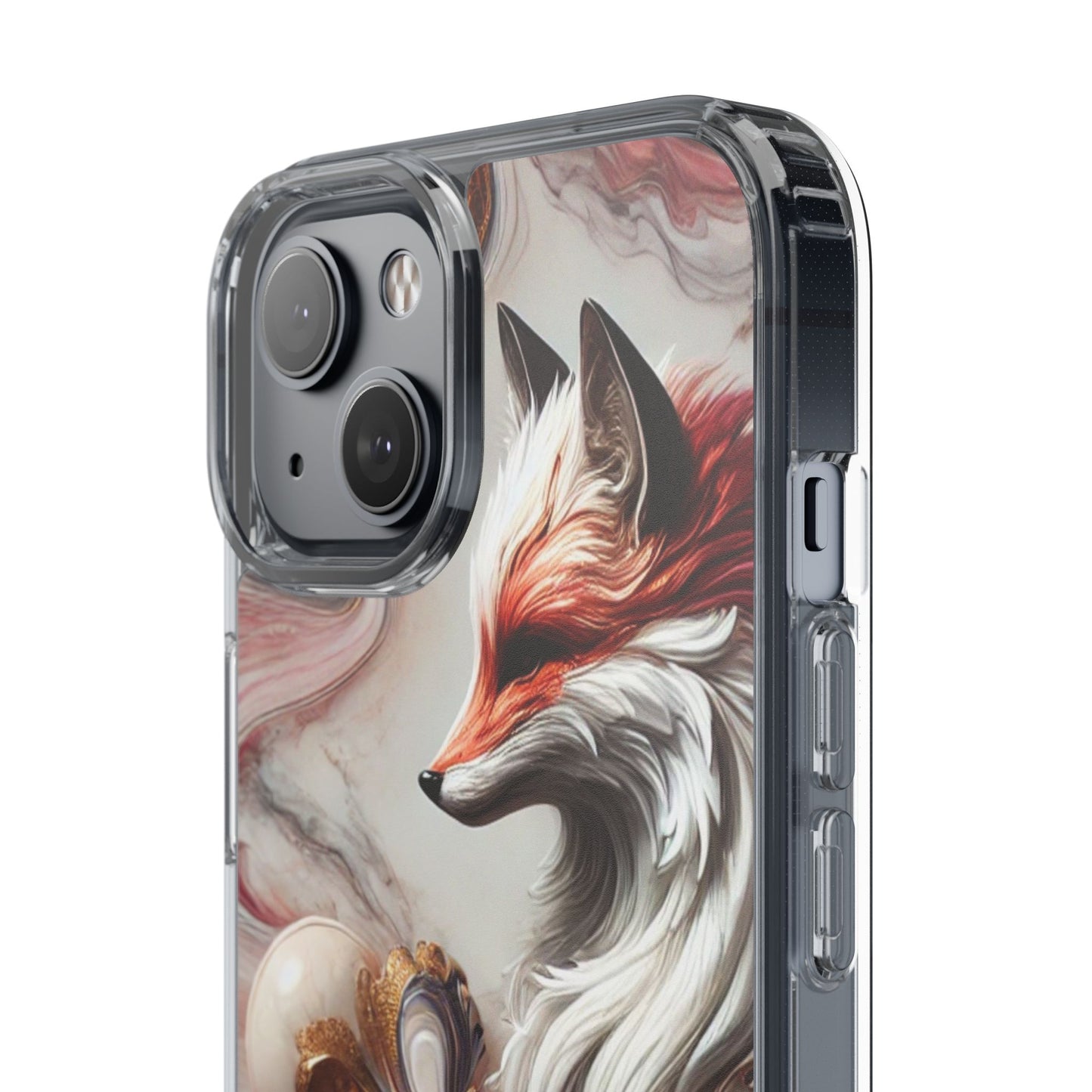 Artistic Fox Clear Phone Case – Stylish Protection for Animal Lovers
