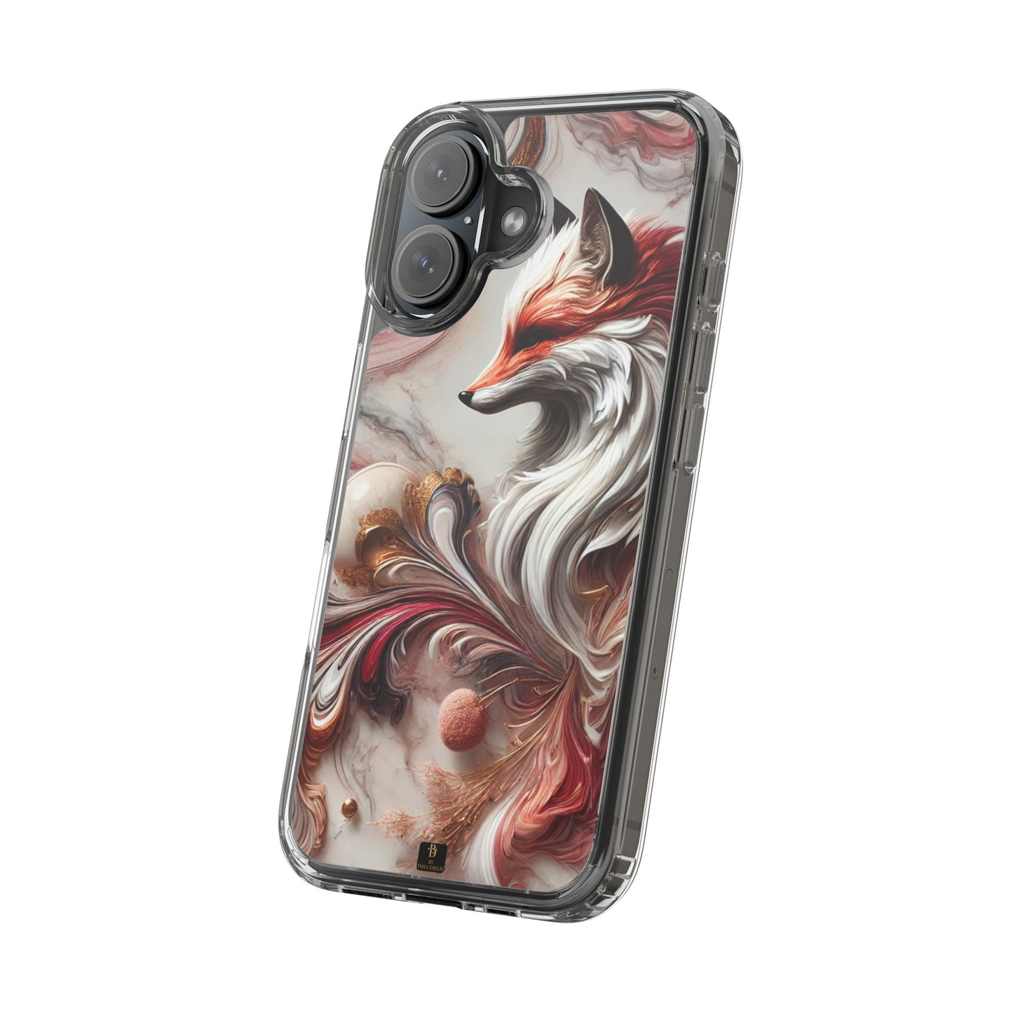 Artistic Fox Clear Phone Case – Stylish Protection for Animal Lovers