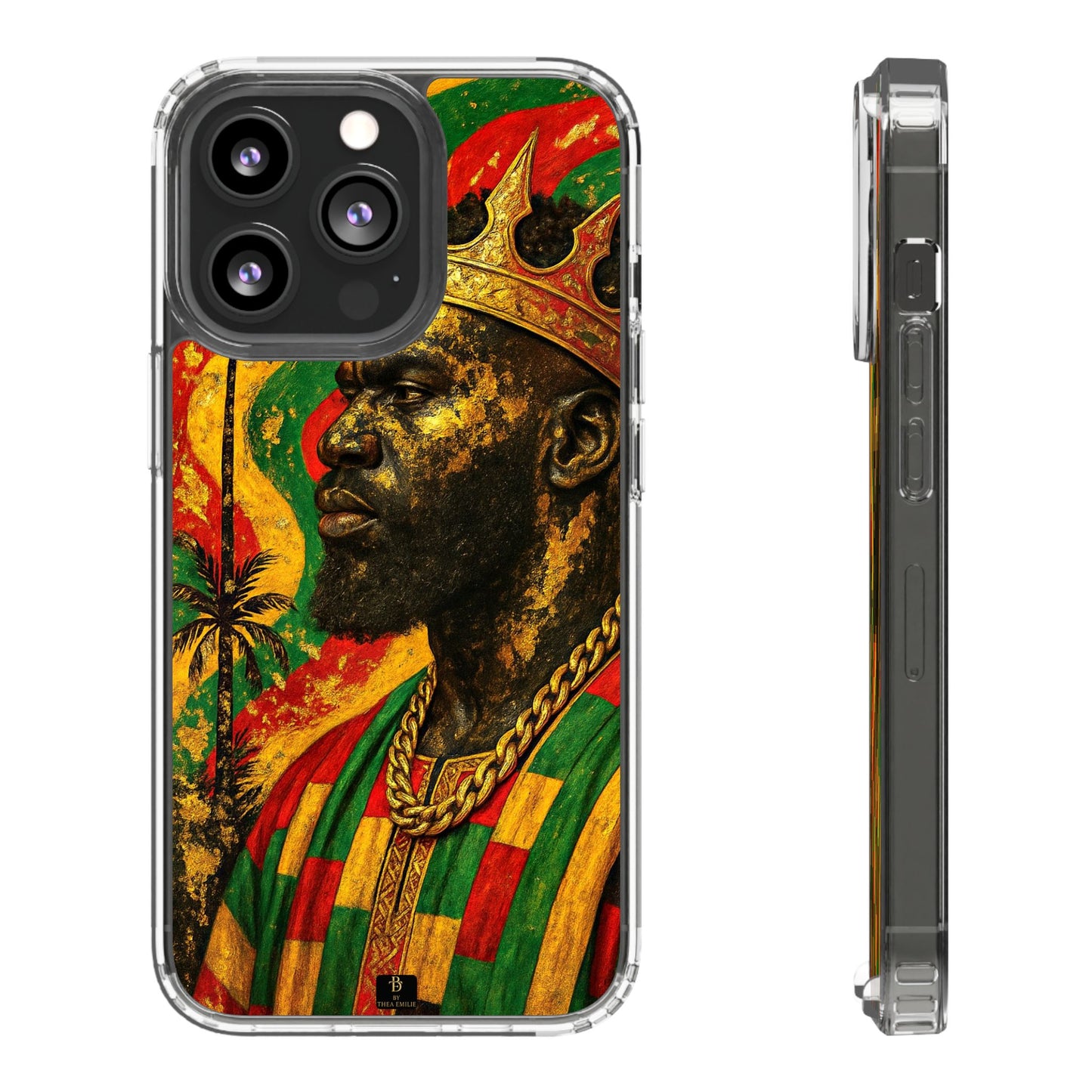 Golden King Clear Phone Case - African Empire Art Design