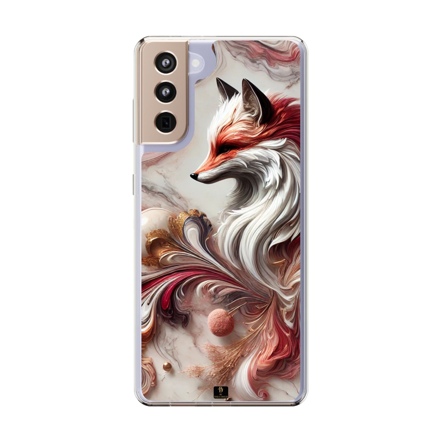Artistic Fox Clear Phone Case – Stylish Protection for Animal Lovers