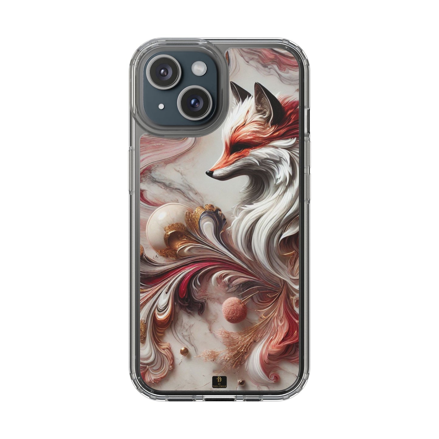 Artistic Fox Clear Phone Case – Stylish Protection for Animal Lovers