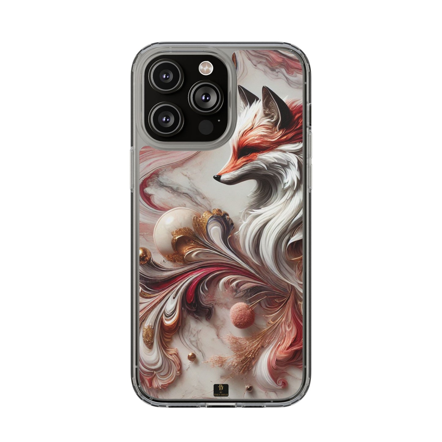 Artistic Fox Clear Phone Case – Stylish Protection for Animal Lovers