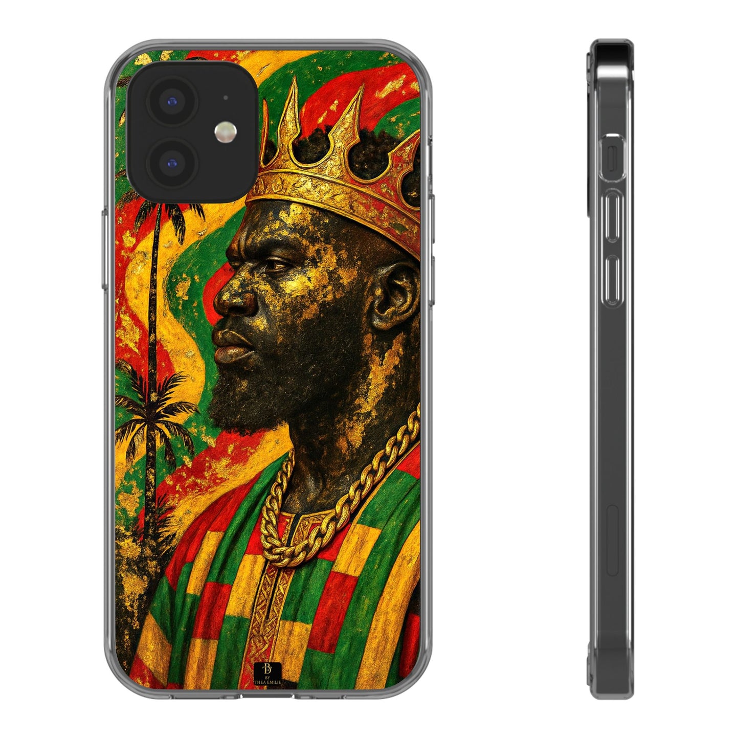Golden King Clear Phone Case - African Empire Art Design