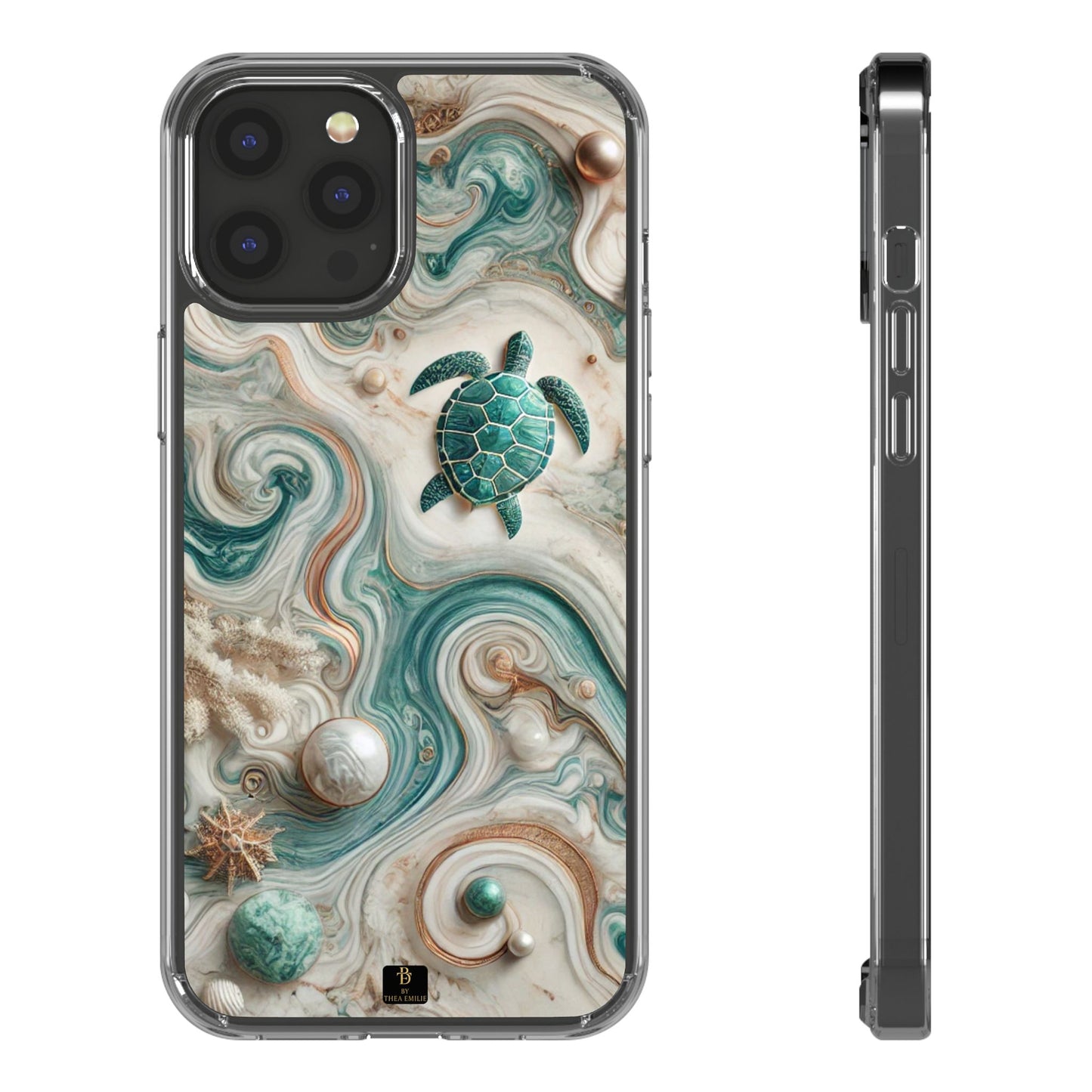 Ocean Marble Turtle Phone Case – Artistic Protection for Sea Lovers