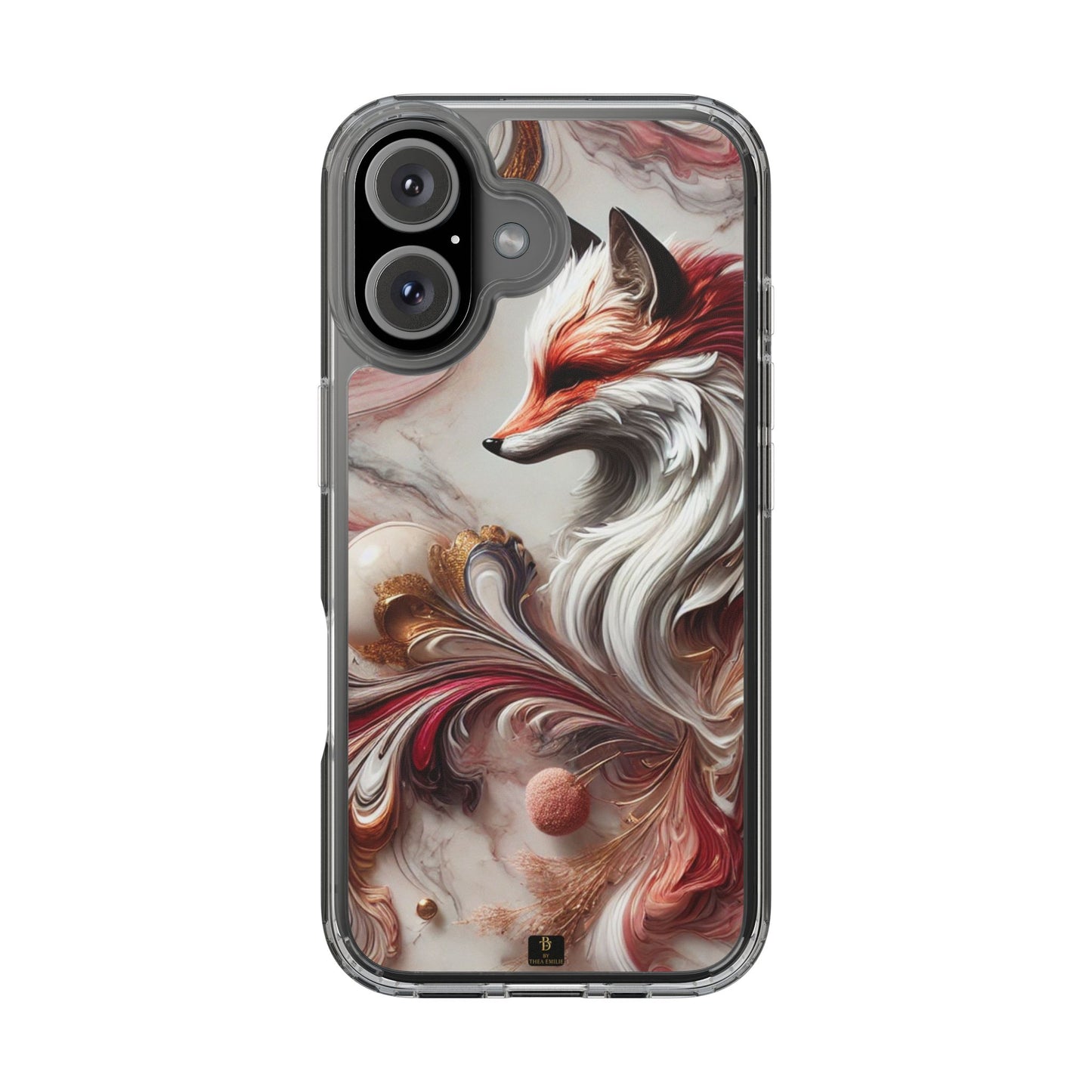 Artistic Fox Clear Phone Case – Stylish Protection for Animal Lovers