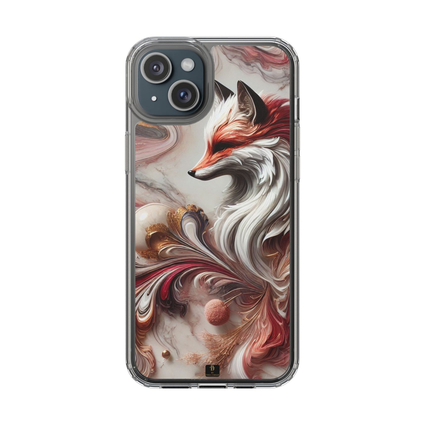 Artistic Fox Clear Phone Case – Stylish Protection for Animal Lovers