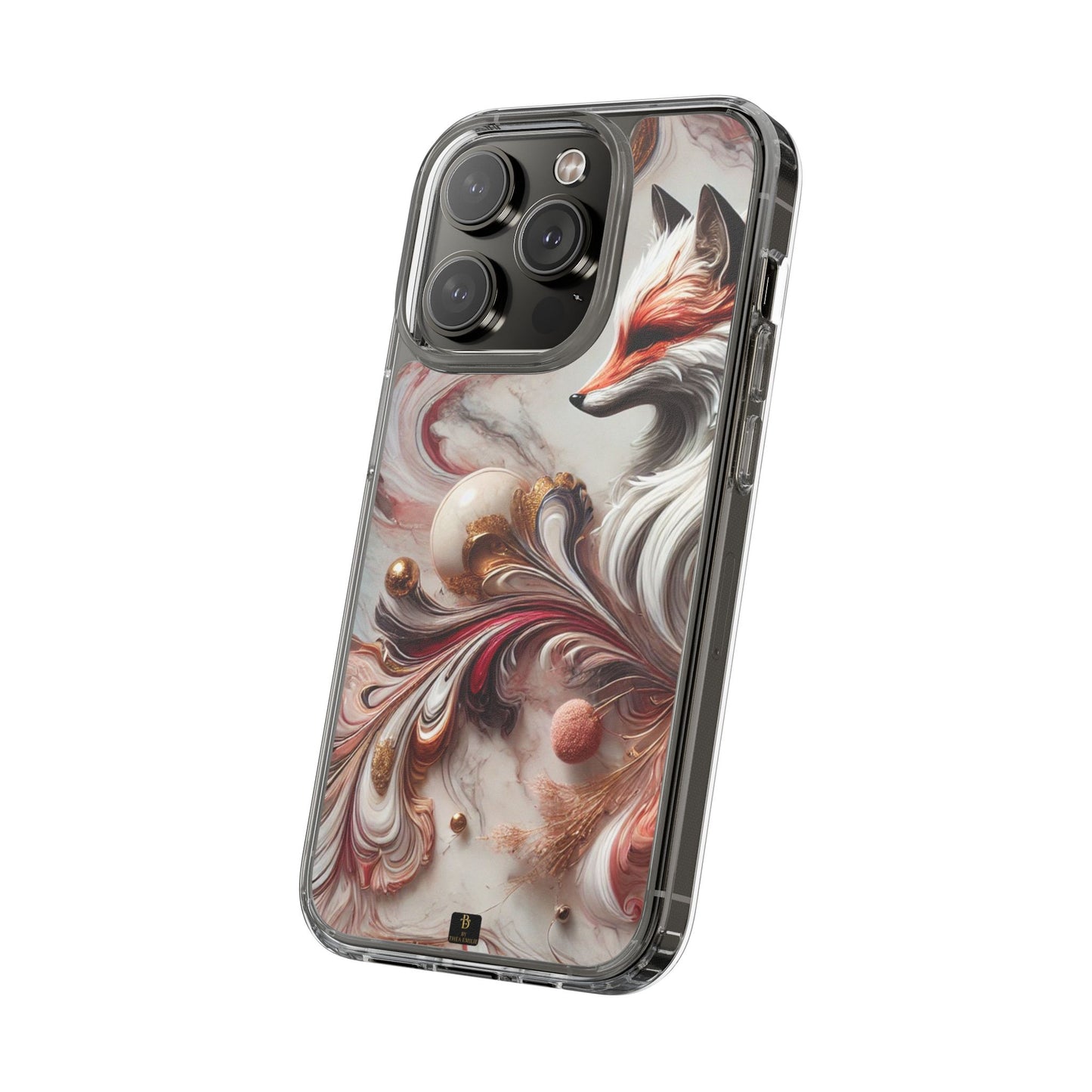 Artistic Fox Clear Phone Case – Stylish Protection for Animal Lovers
