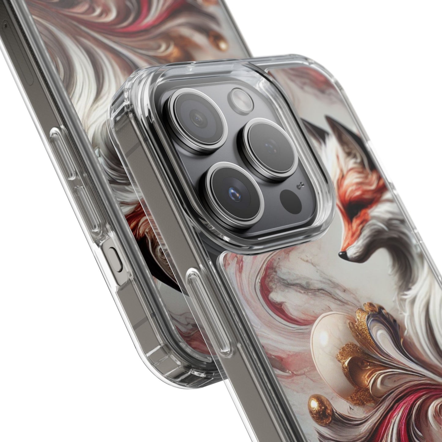 Artistic Fox Clear Phone Case – Stylish Protection for Animal Lovers