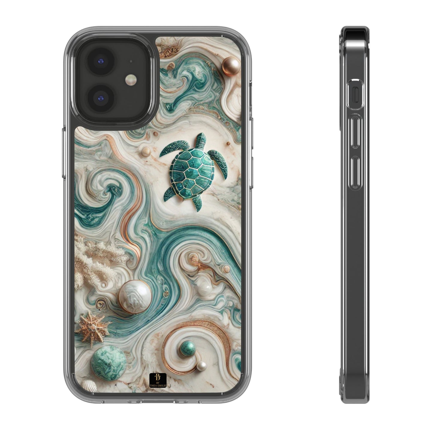 Ocean Marble Turtle Phone Case – Artistic Protection for Sea Lovers