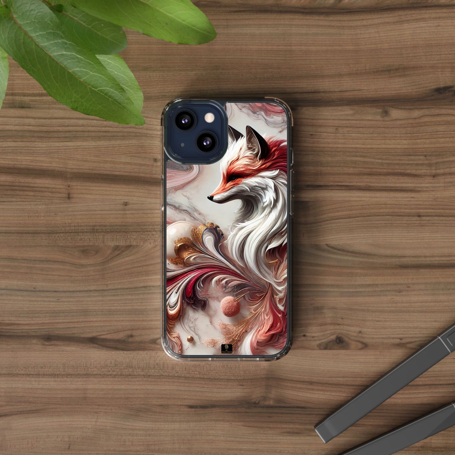 Artistic Fox Clear Phone Case – Stylish Protection for Animal Lovers
