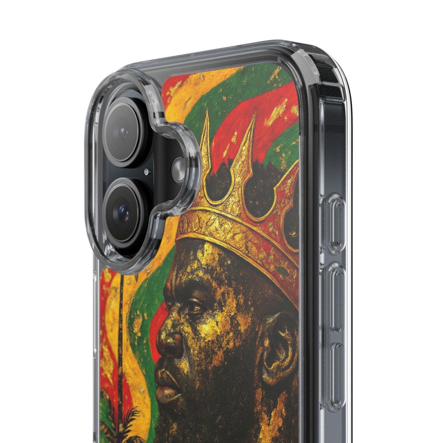 Golden King Clear Phone Case - African Empire Art Design