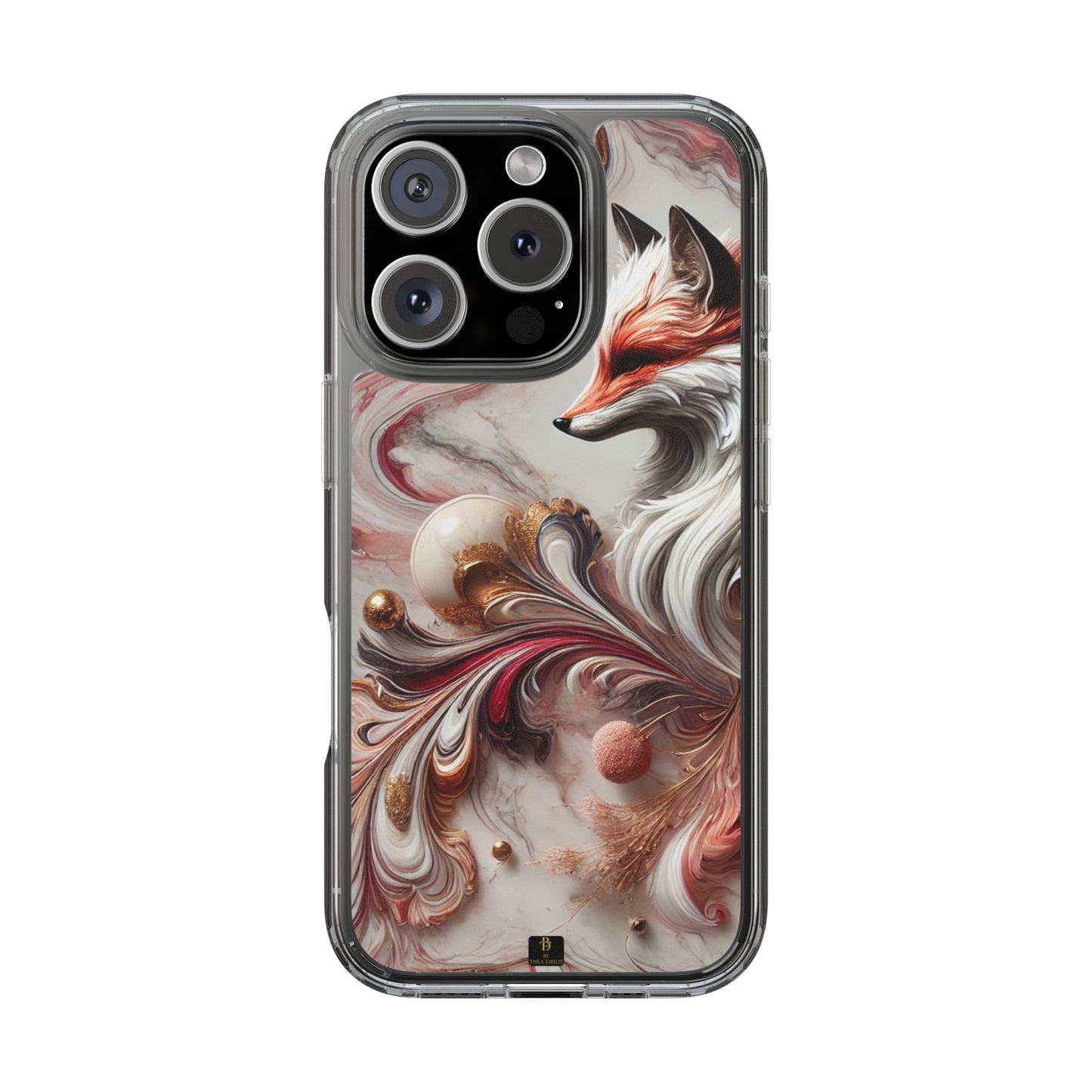 Artistic Fox Clear Phone Case – Stylish Protection for Animal Lovers