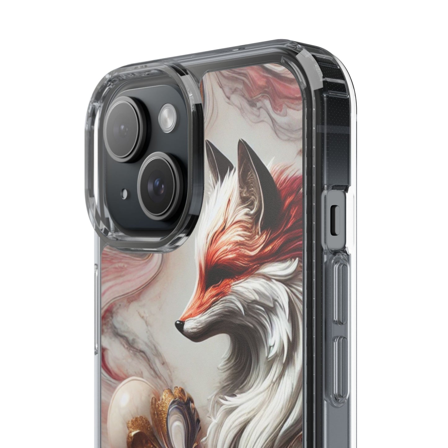 Artistic Fox Clear Phone Case – Stylish Protection for Animal Lovers